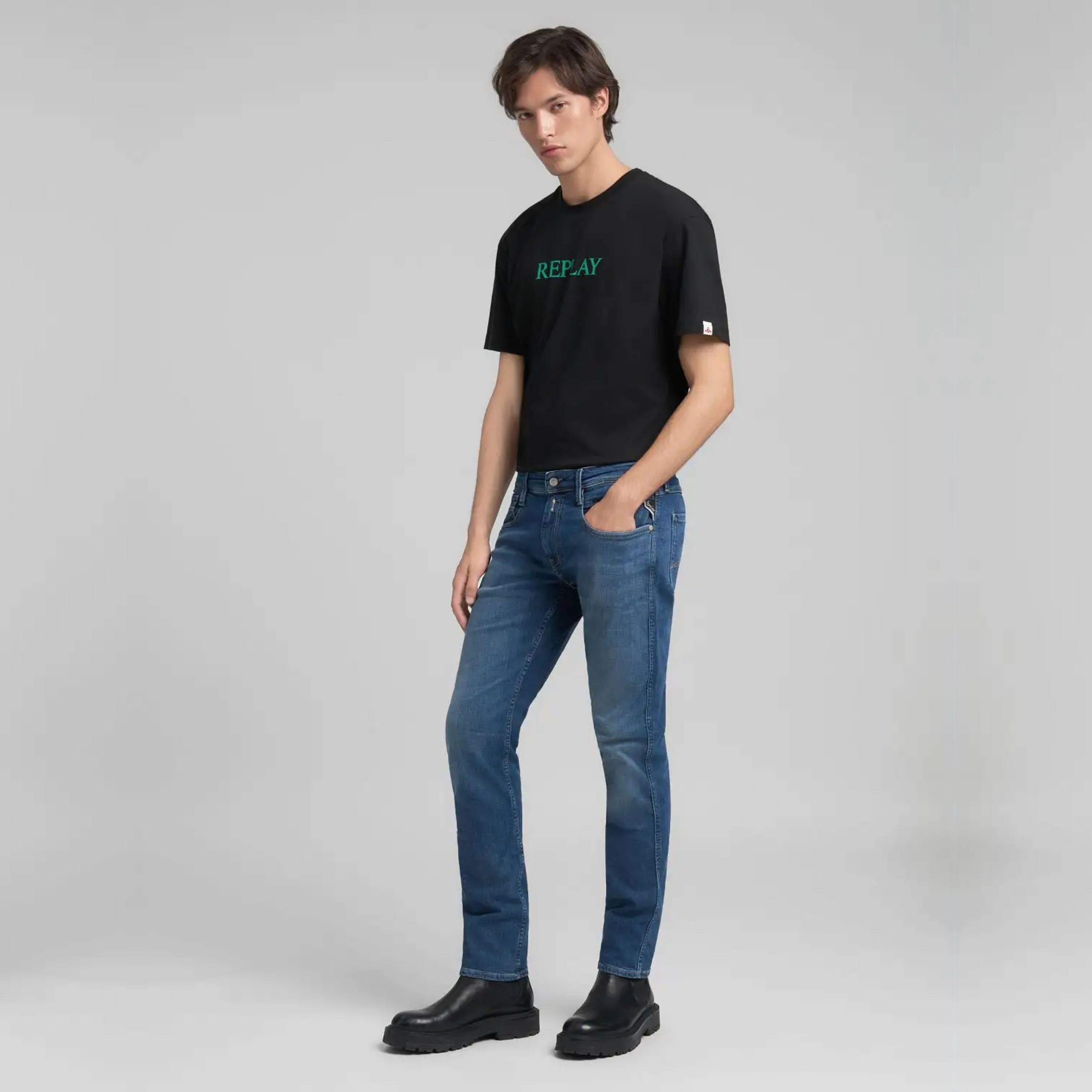 Replay Anbass Slim Fit Jeans - Denim Blue