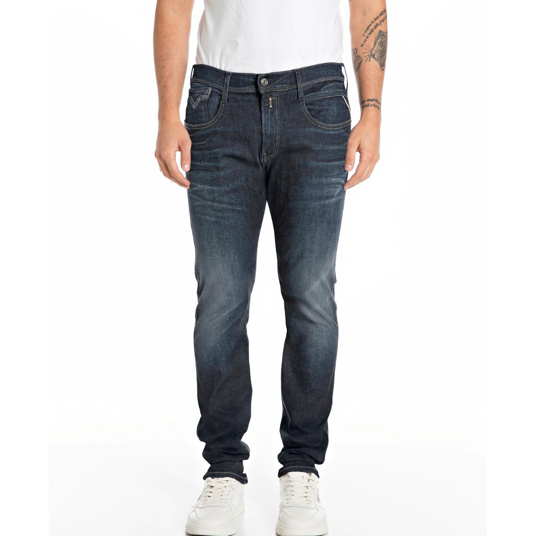 Replay Anbass Hyperflex Jeans - Dark Blue