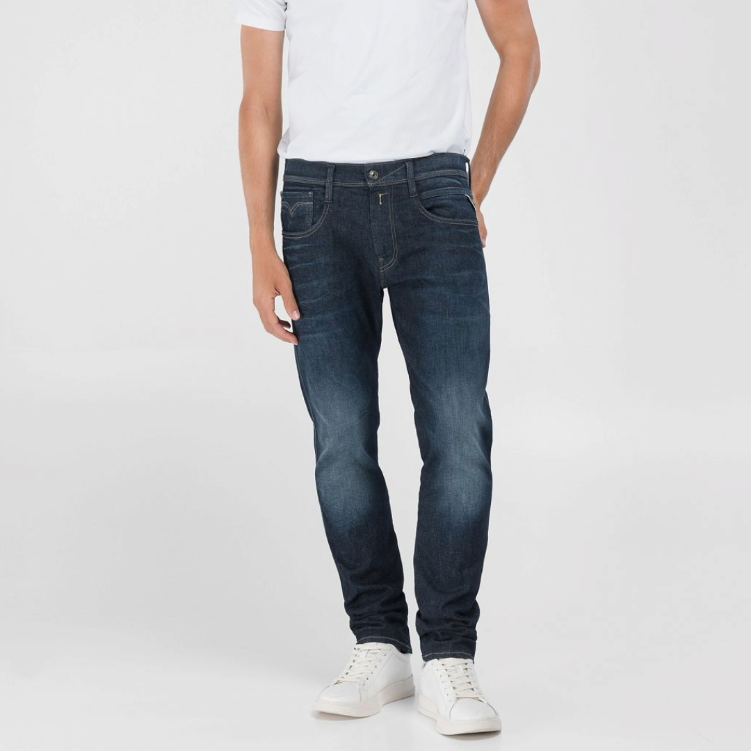 Replay Anbass Hyperflex Jeans - Dark Blue