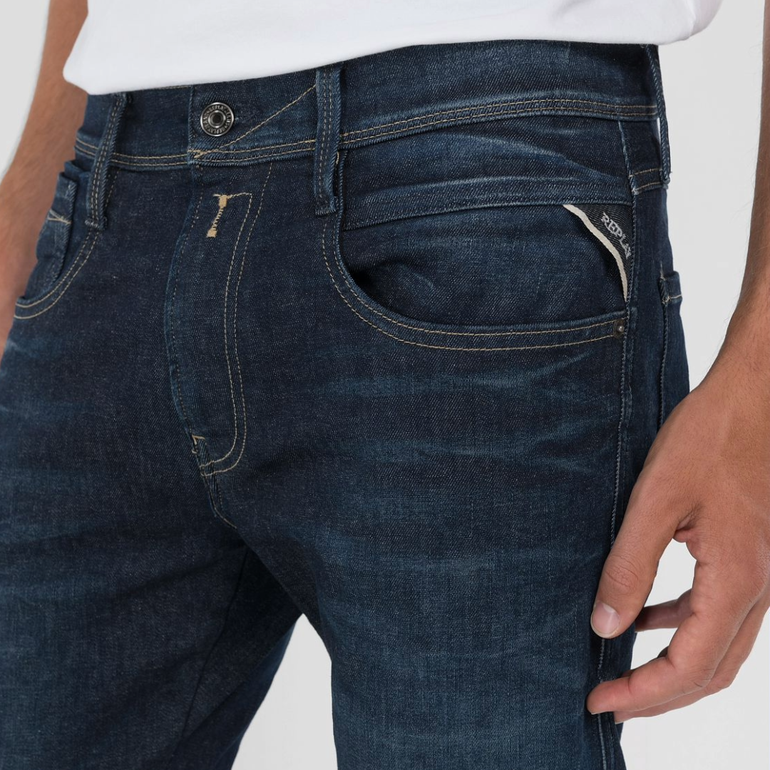 Replay Anbass Hyperflex Jeans - Dark Blue