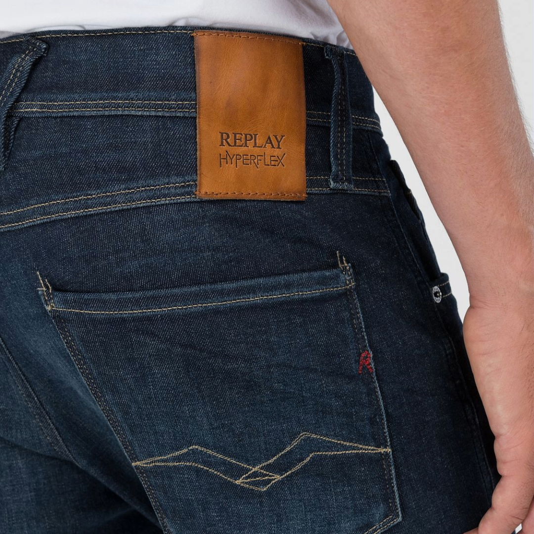Replay Anbass Hyperflex Jeans - Dark Blue