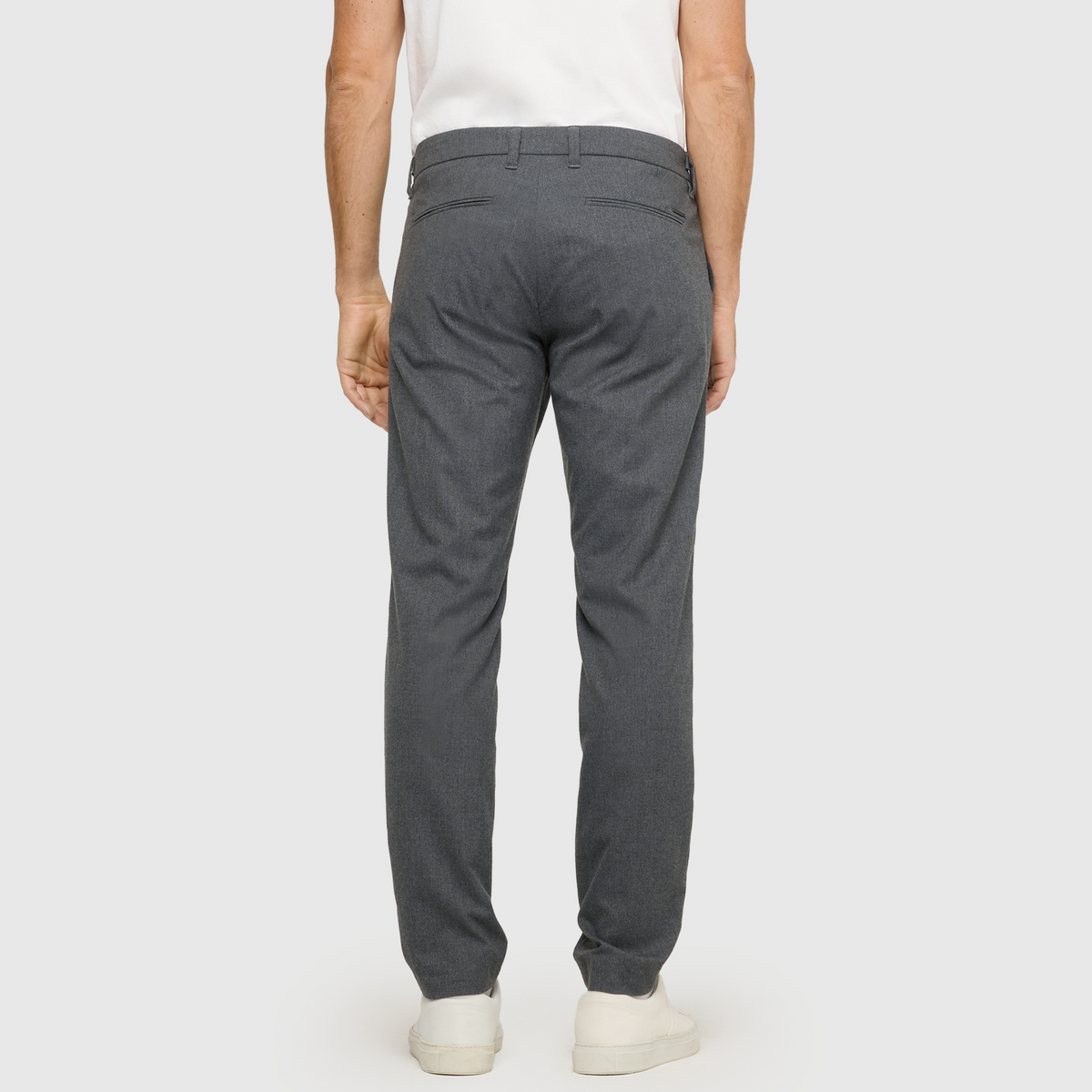 Mac Lennox Herringbone Chinos - Grey Stone