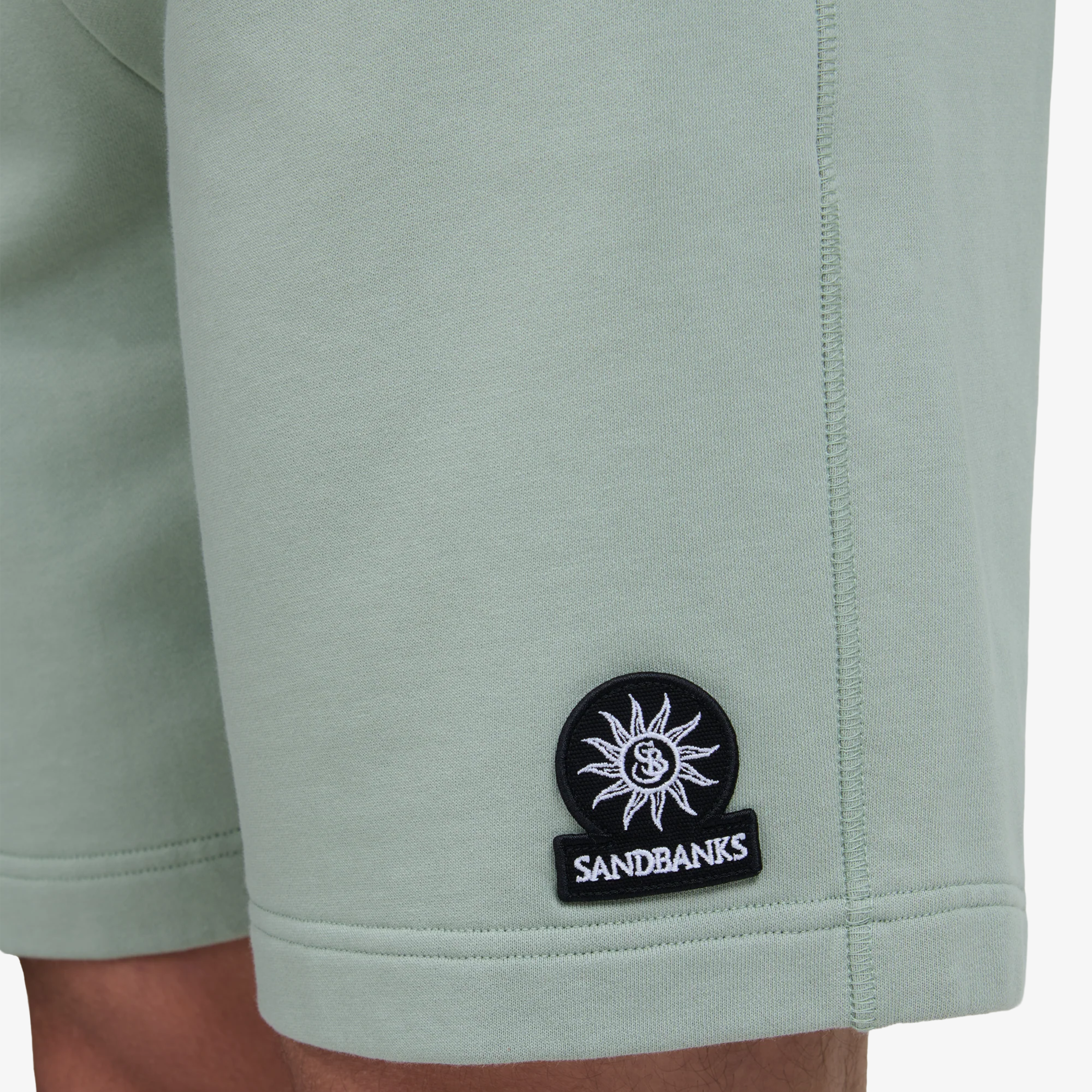 Sandbanks Badge Logo Shorts - Sage