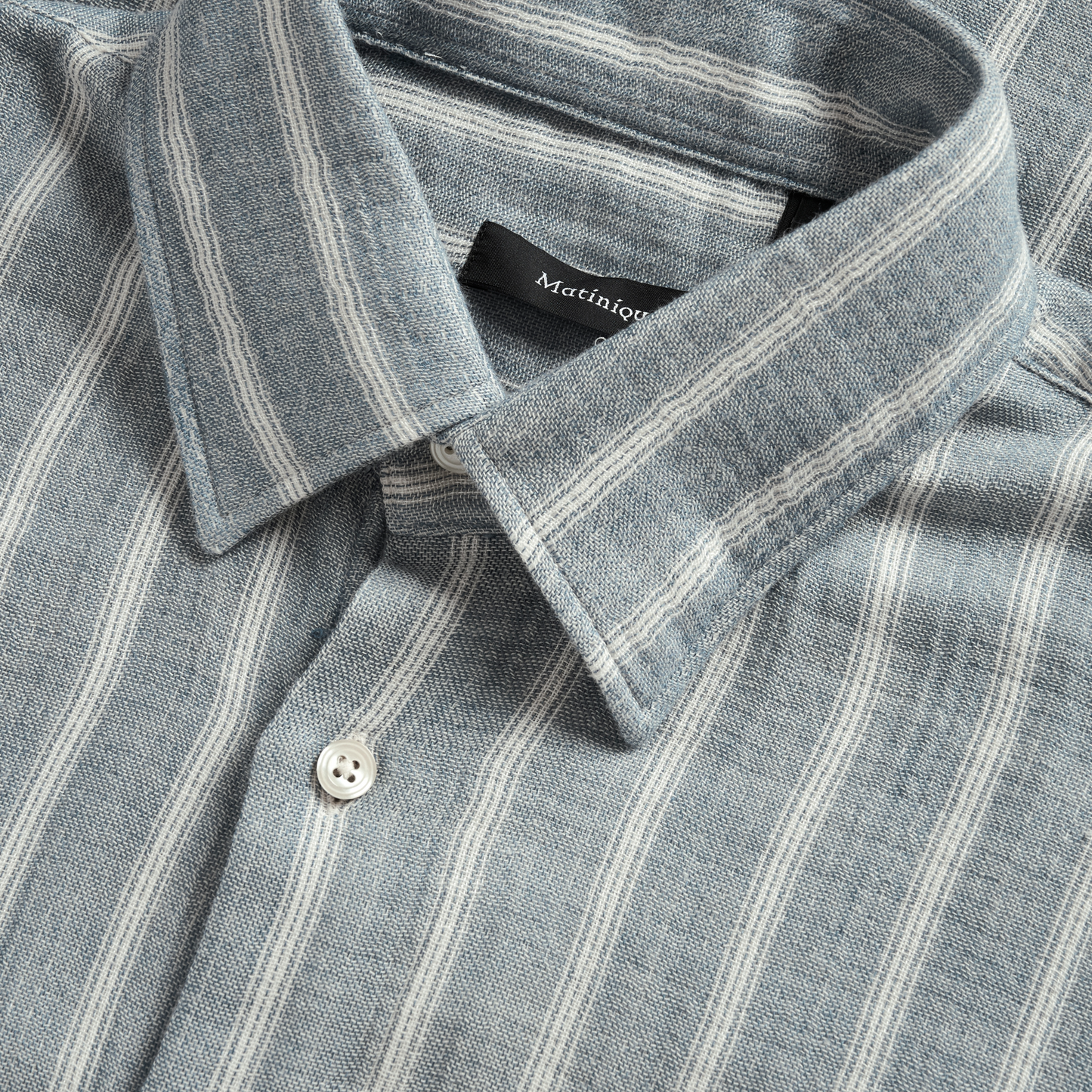 Matinique Maklampo Stripe Short Sleeve Shirt - Blue Fusion