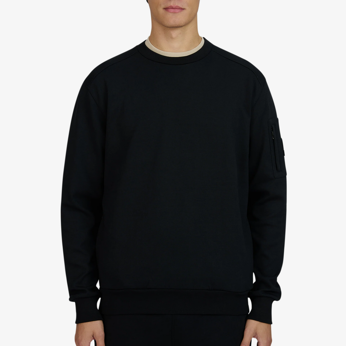 Sandbanks Zip Pocket Interlock Sweatshirt - Black