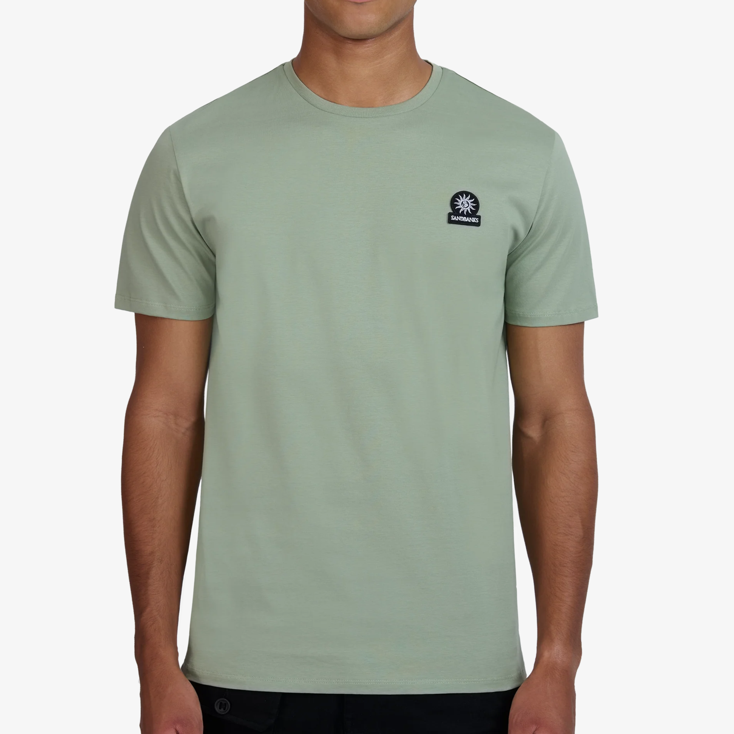Sandbanks Badge Logo T Shirt - Sage