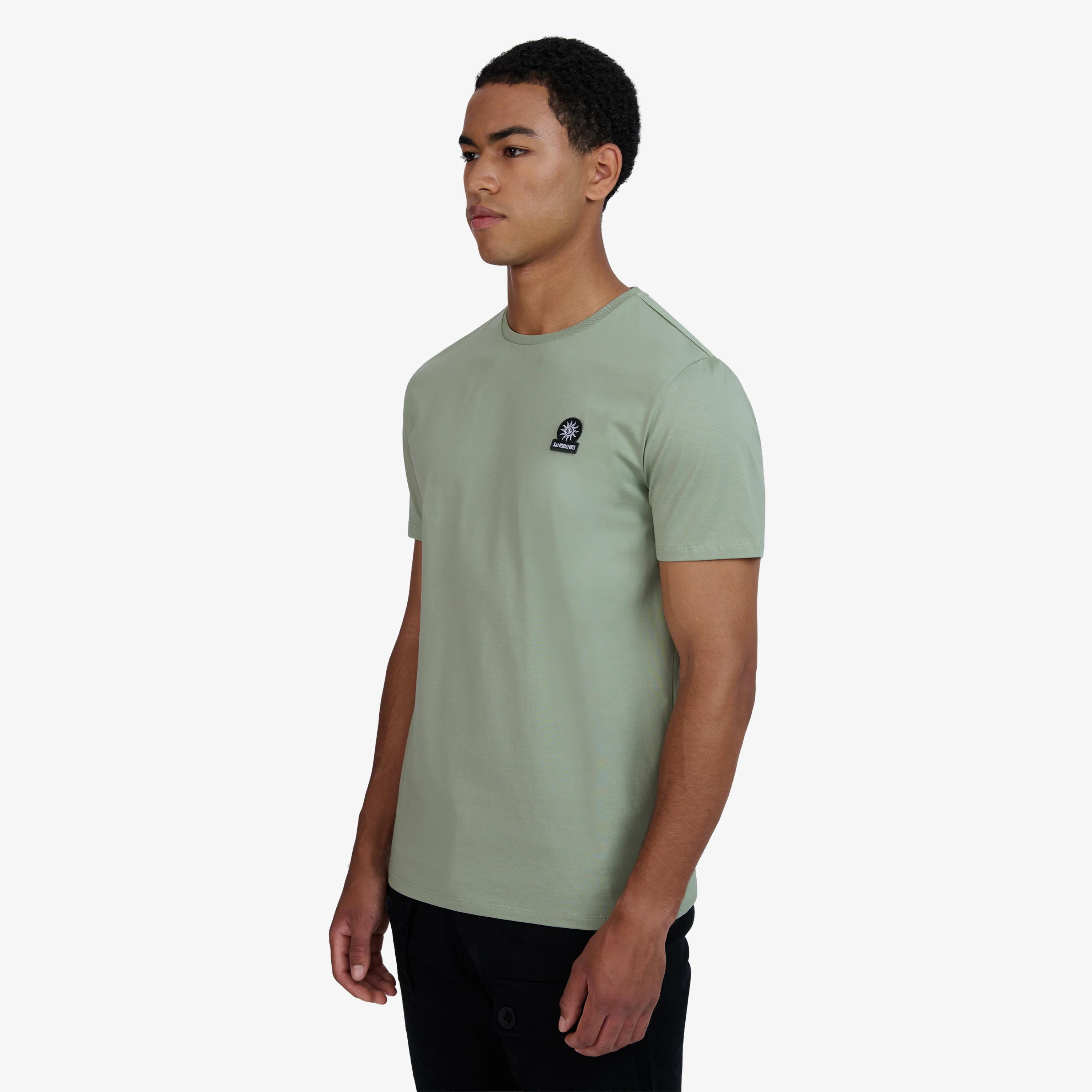 Sandbanks Badge Logo T Shirt - Sage