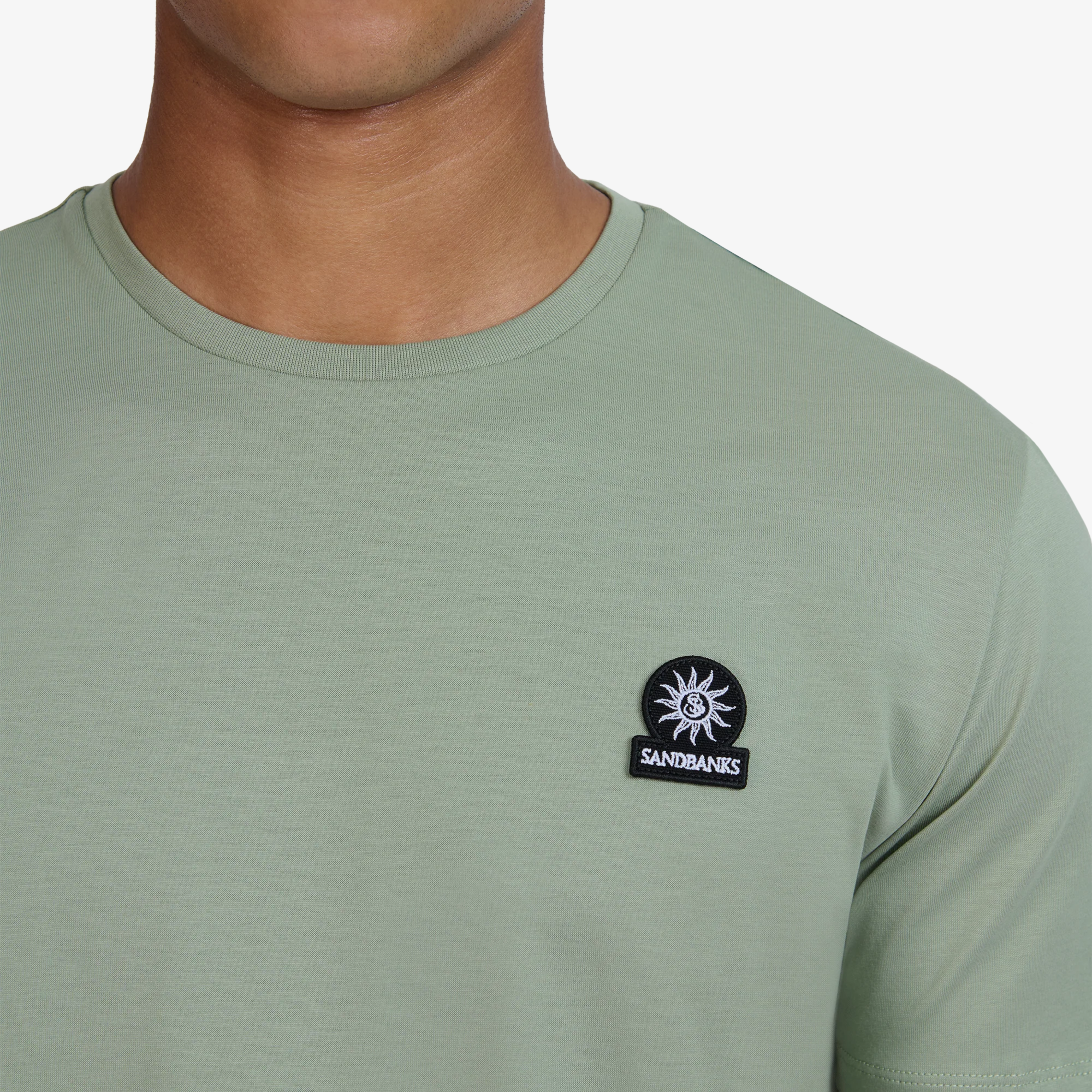 Sandbanks Badge Logo T Shirt - Sage