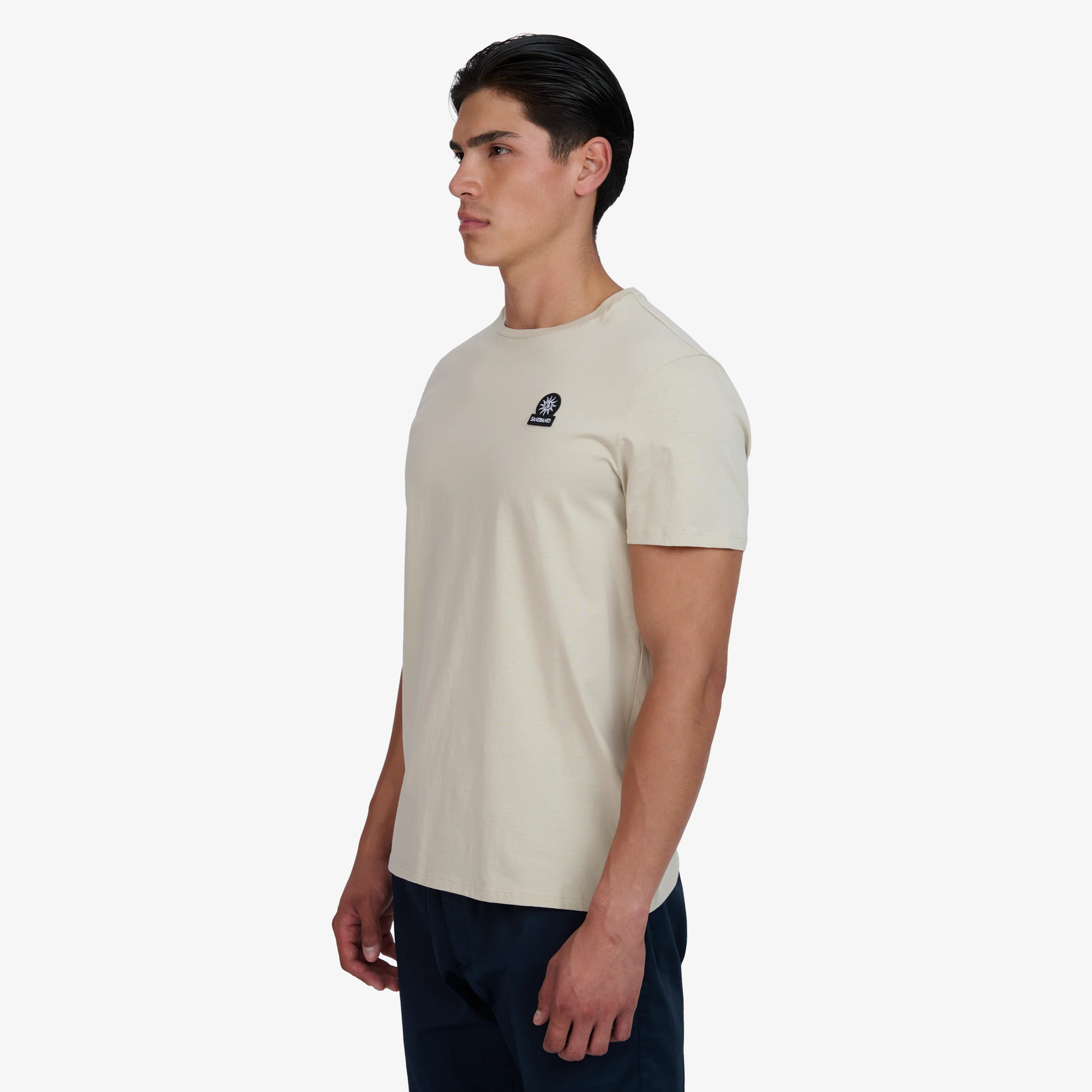 Sandbanks Badge Logo T Shirt - Stone