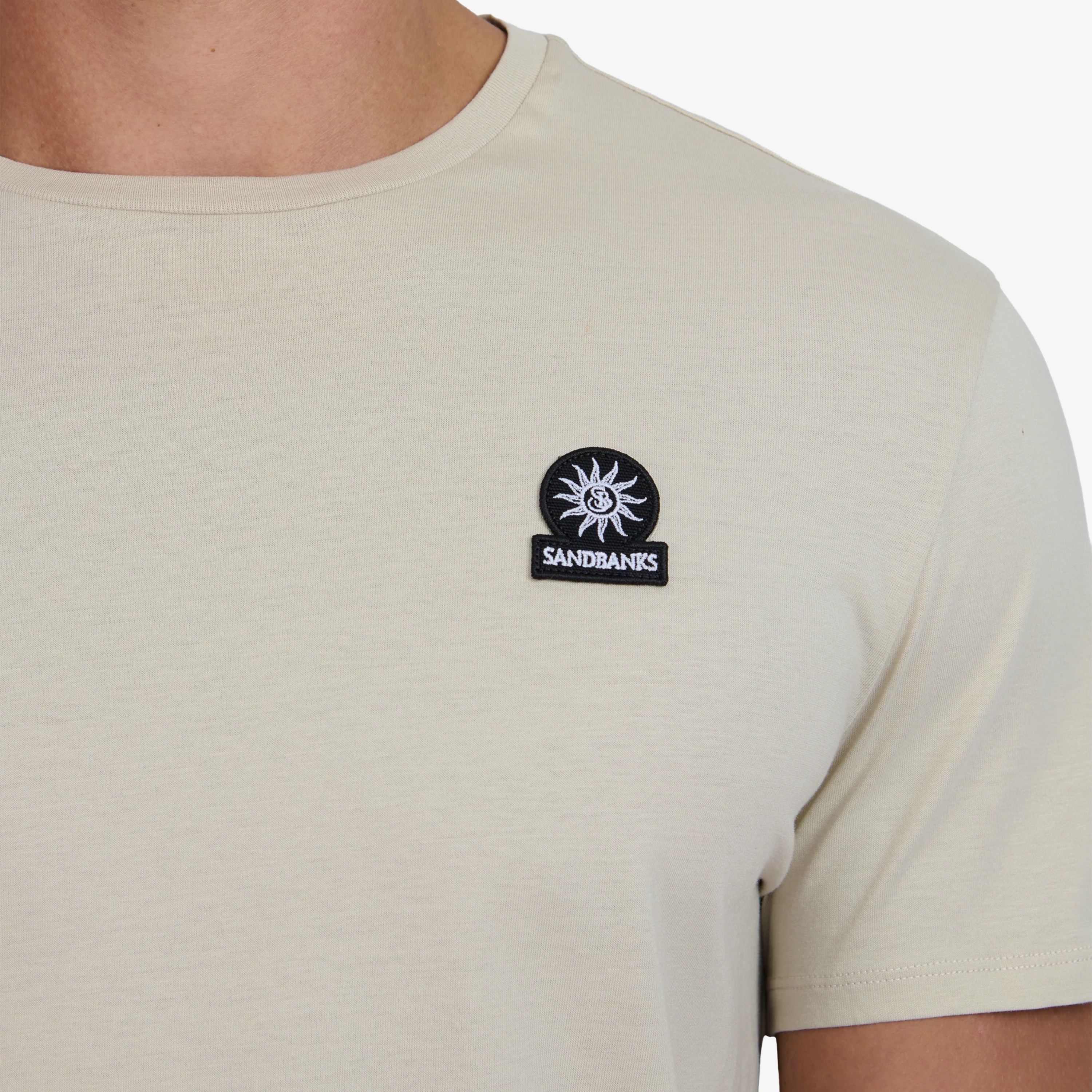 Sandbanks Badge Logo T Shirt - Stone