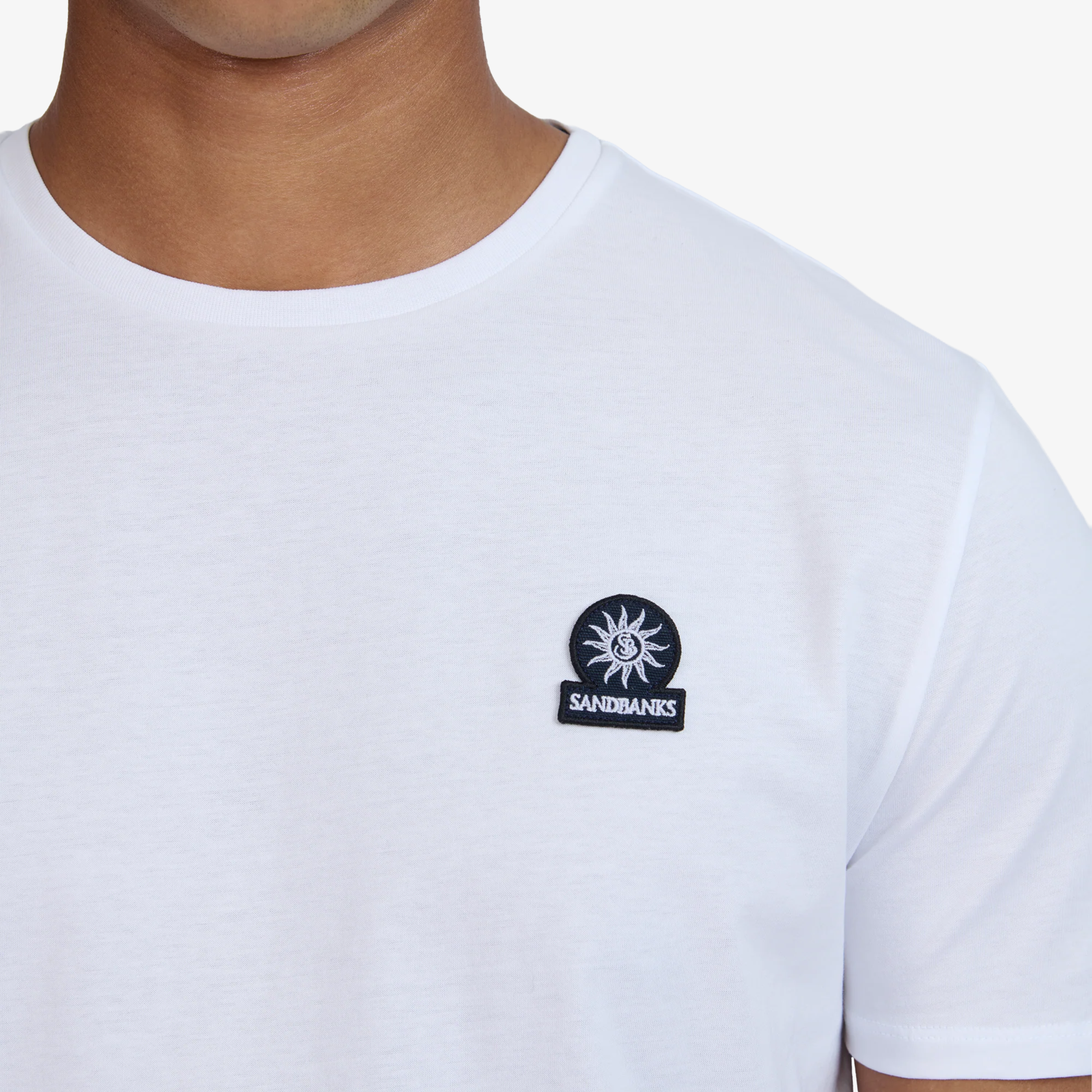 Sandbanks Badge Logo T Shirt - White