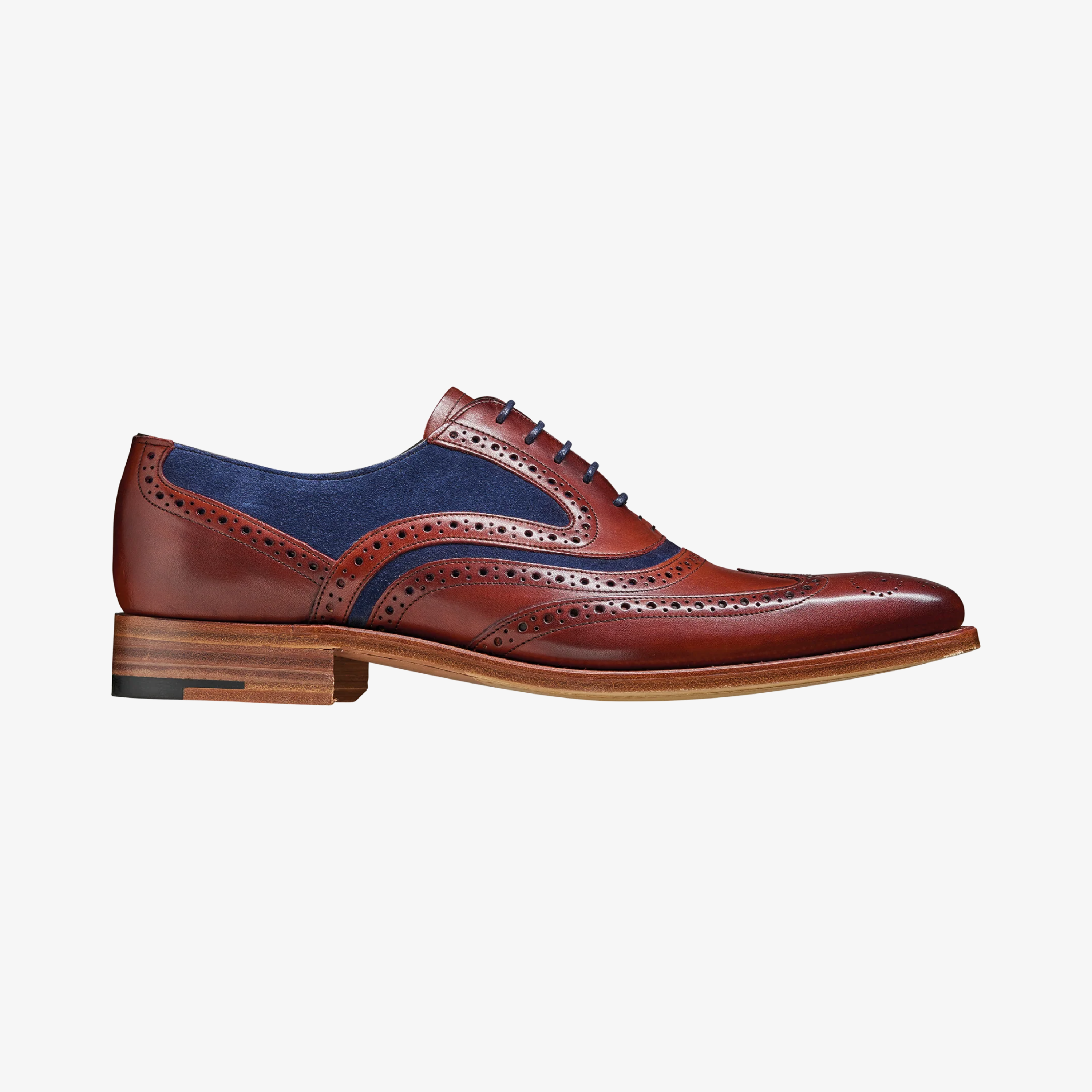 Barker McClean Shoes - Rosewood Calf / Navy Suede