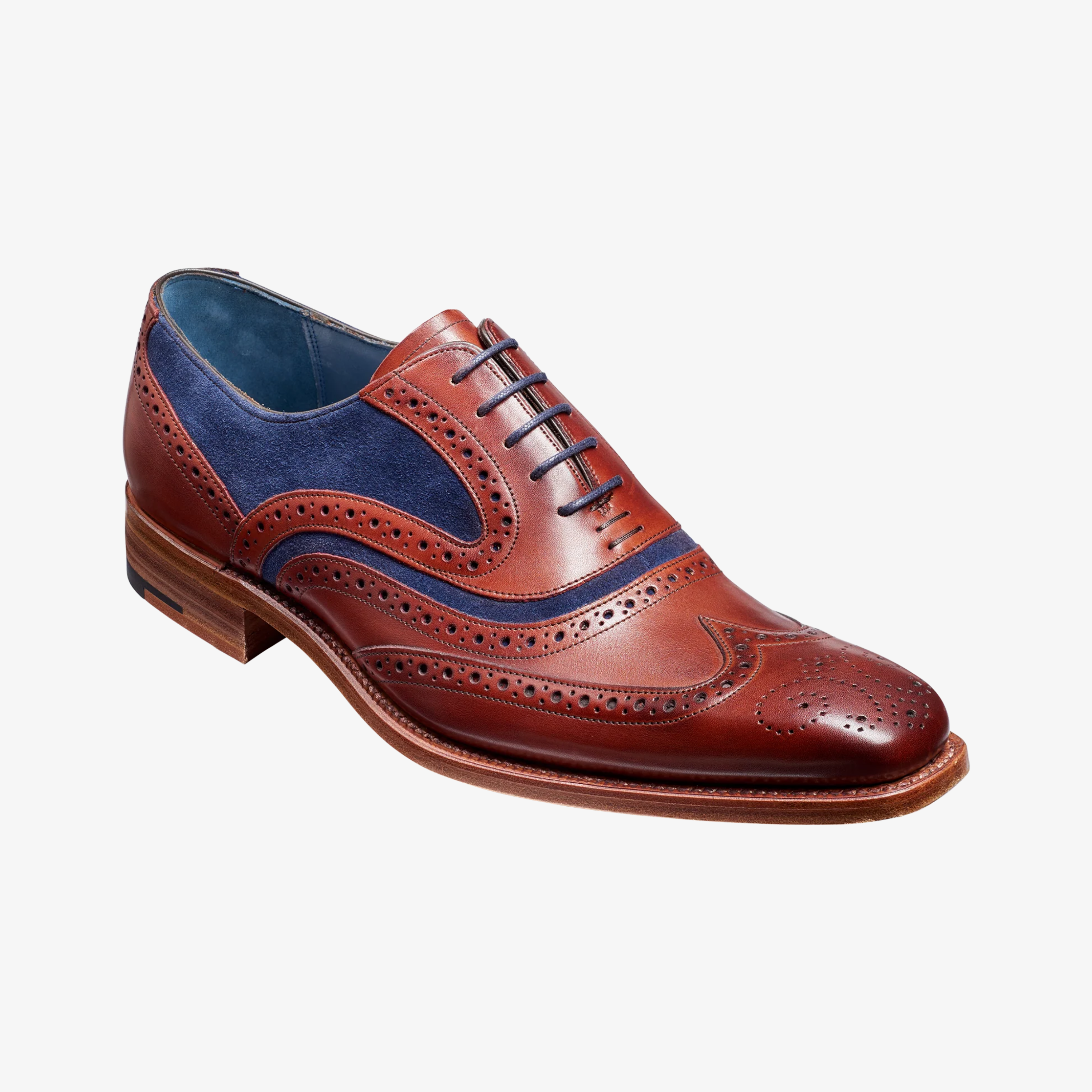 Barker McClean Shoes - Rosewood Calf / Navy Suede