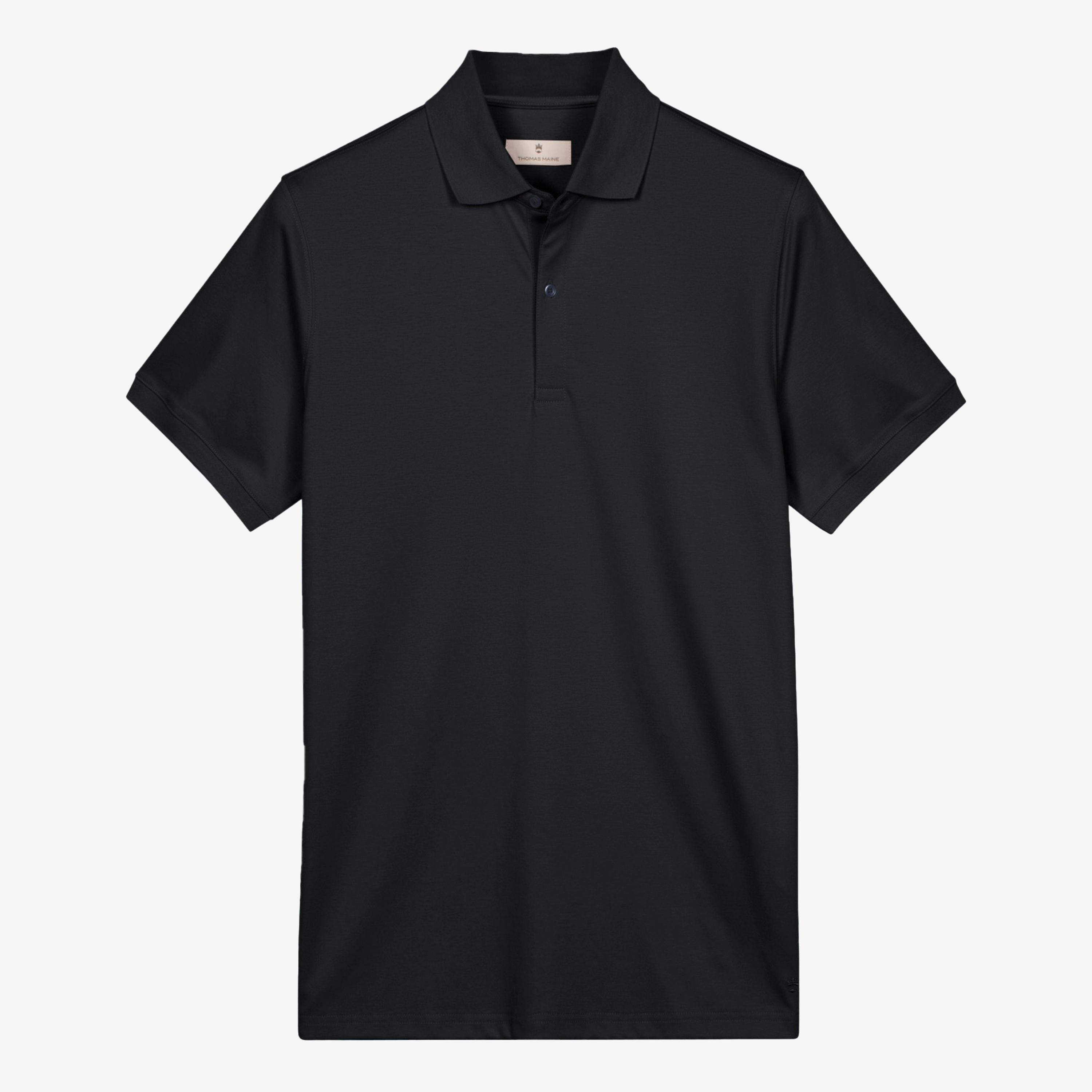 Thomas Maine Liquid Cotton Polo Shirt - Black