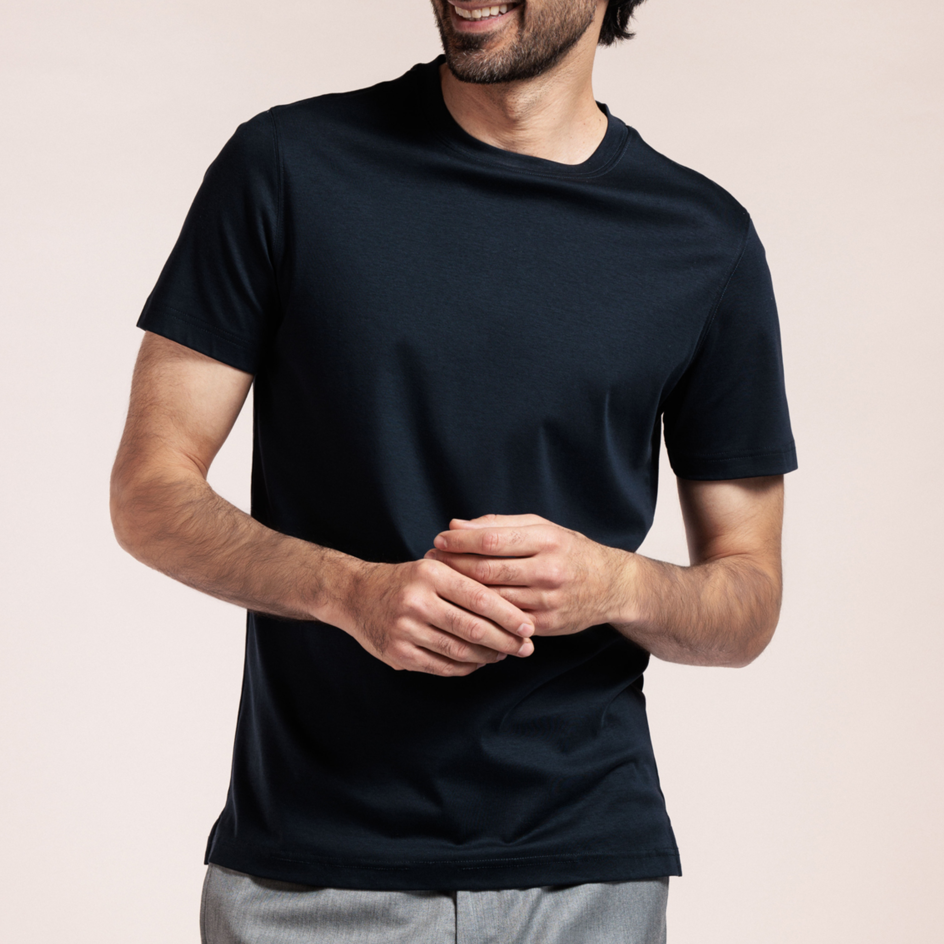 Thomas Maine Liquid Cotton T Shirt - Navy
