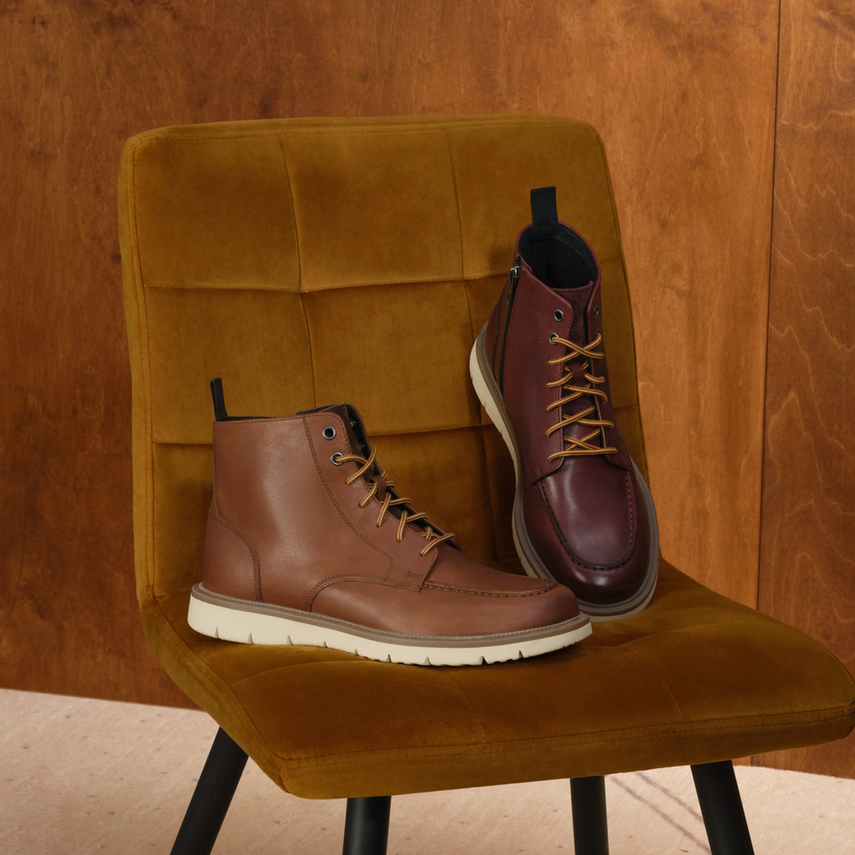 Geox Pove Lace Up Ankle Boots - Light Brown