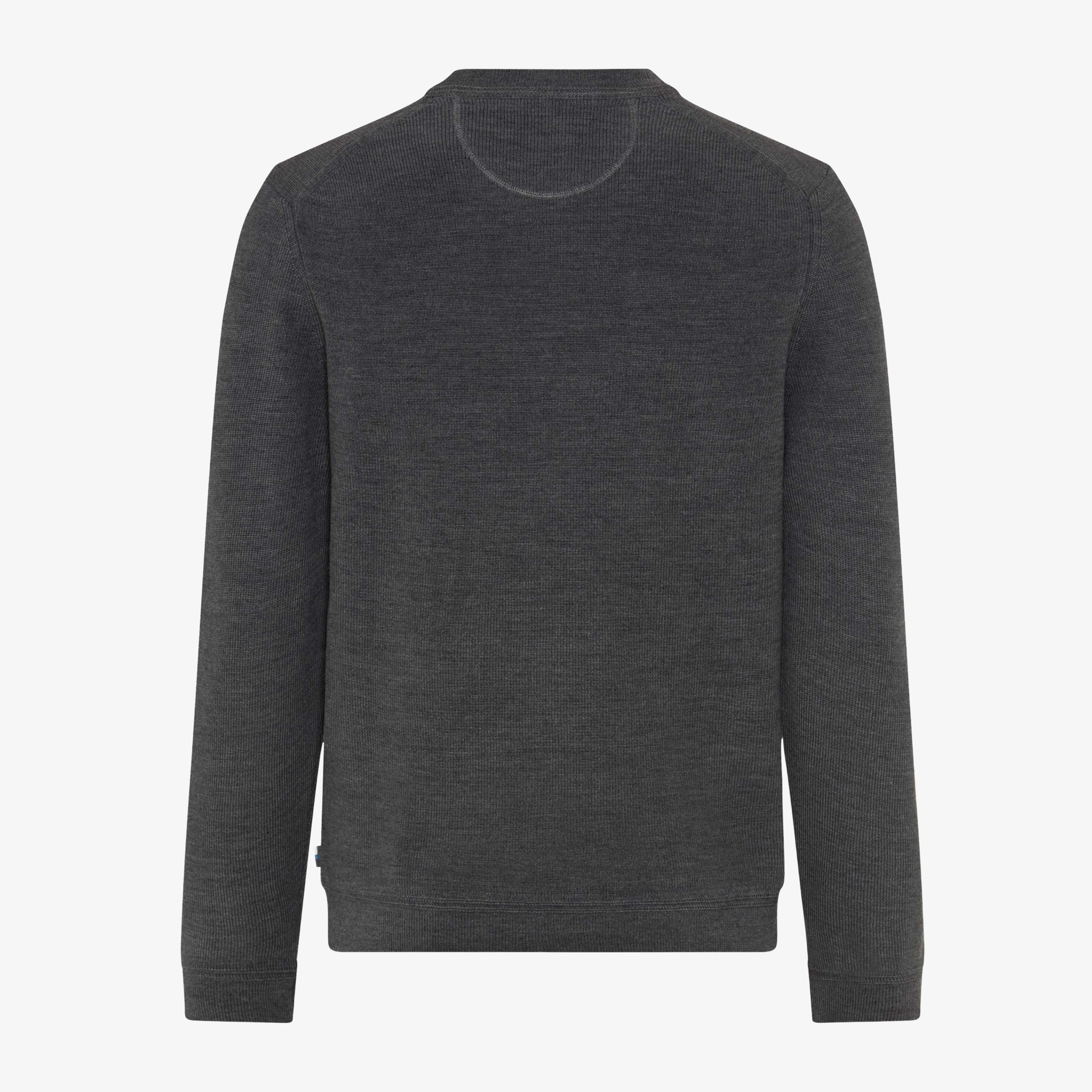 Brax Roy Cotton-Wool Crew Neck Jumper - Elephant Grey