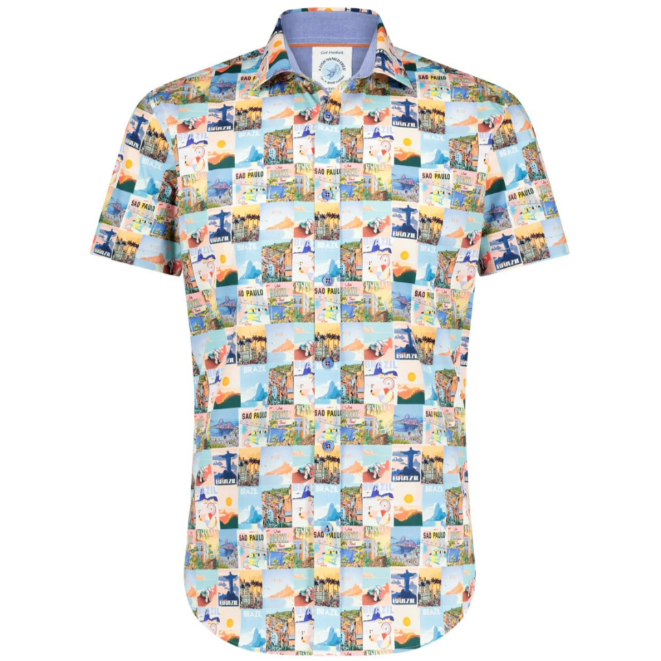 A Fish Named Fred Posters Print Shirt - Blue