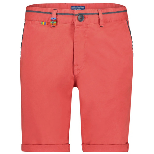 A Fish Named Fred Peached Twill Shorts - Red