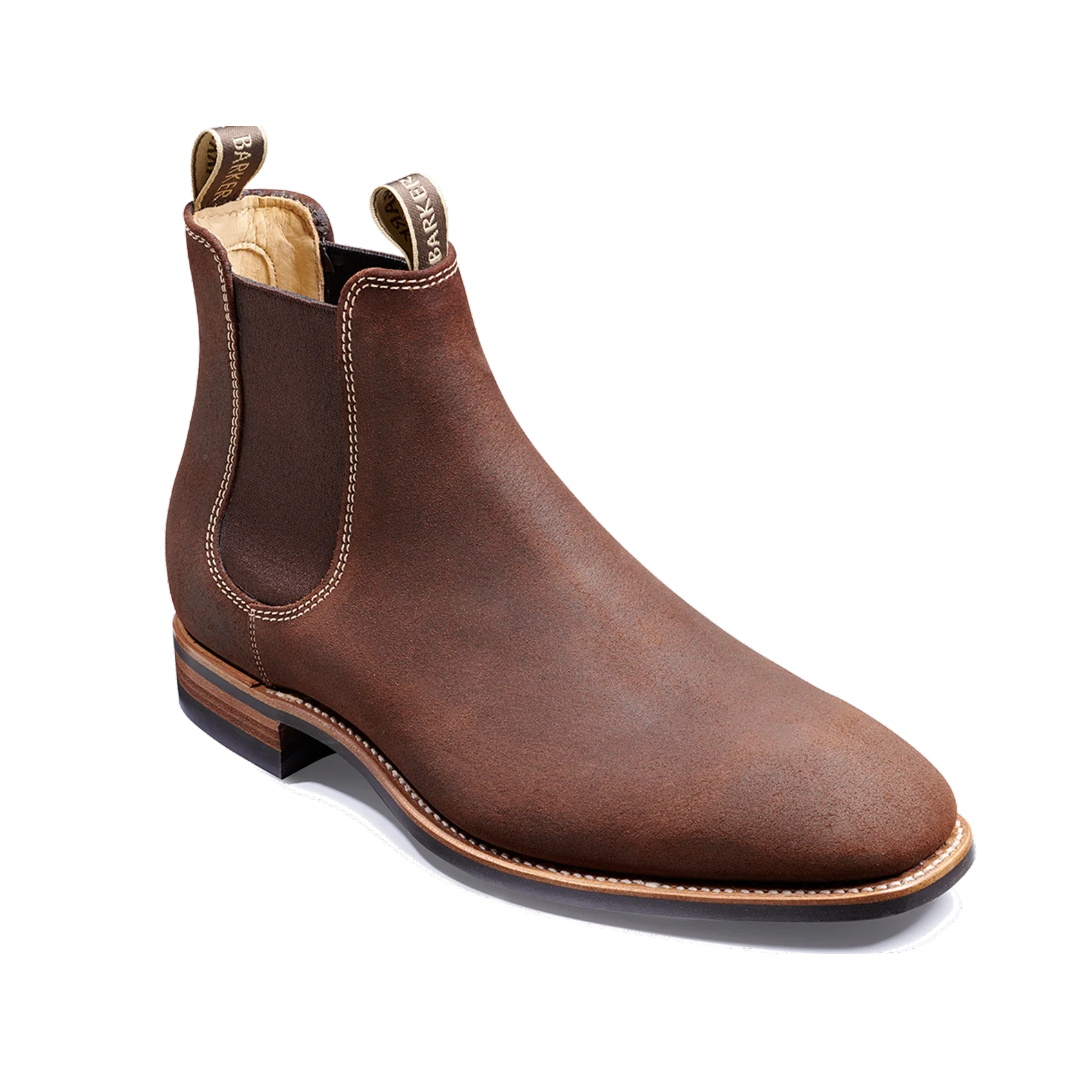 Barker Mansfield Chelsea Boots - Brown Waxy Suede