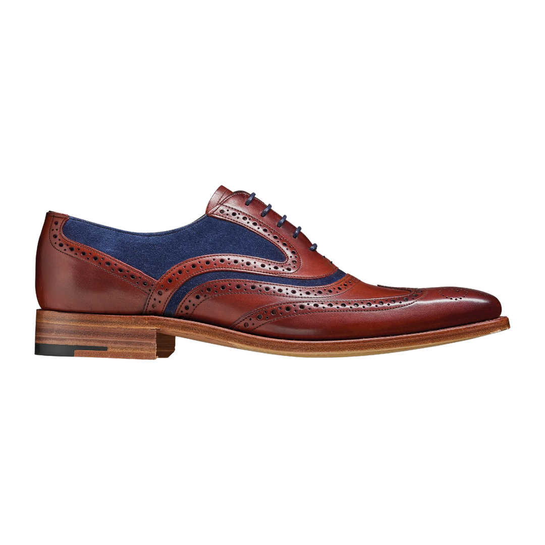 Barker McClean Shoes - Rosewood Calf/Navy Suede