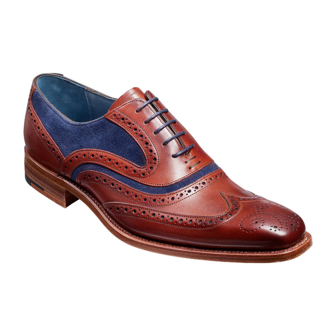 Barker McClean Shoes - Rosewood Calf/Navy Suede