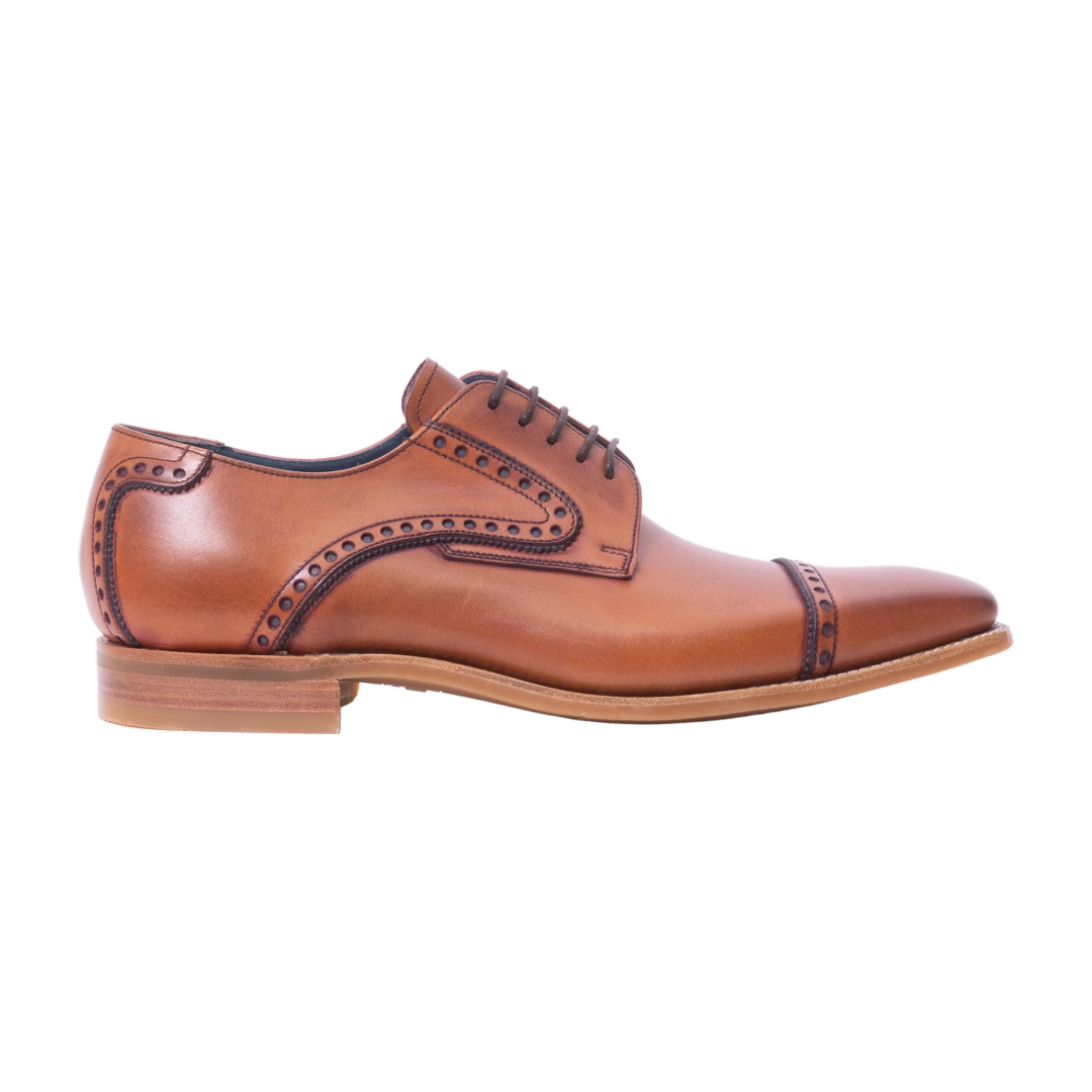 Barker Stewart Shoes - Antique Rosewood Calf/Navy Suede