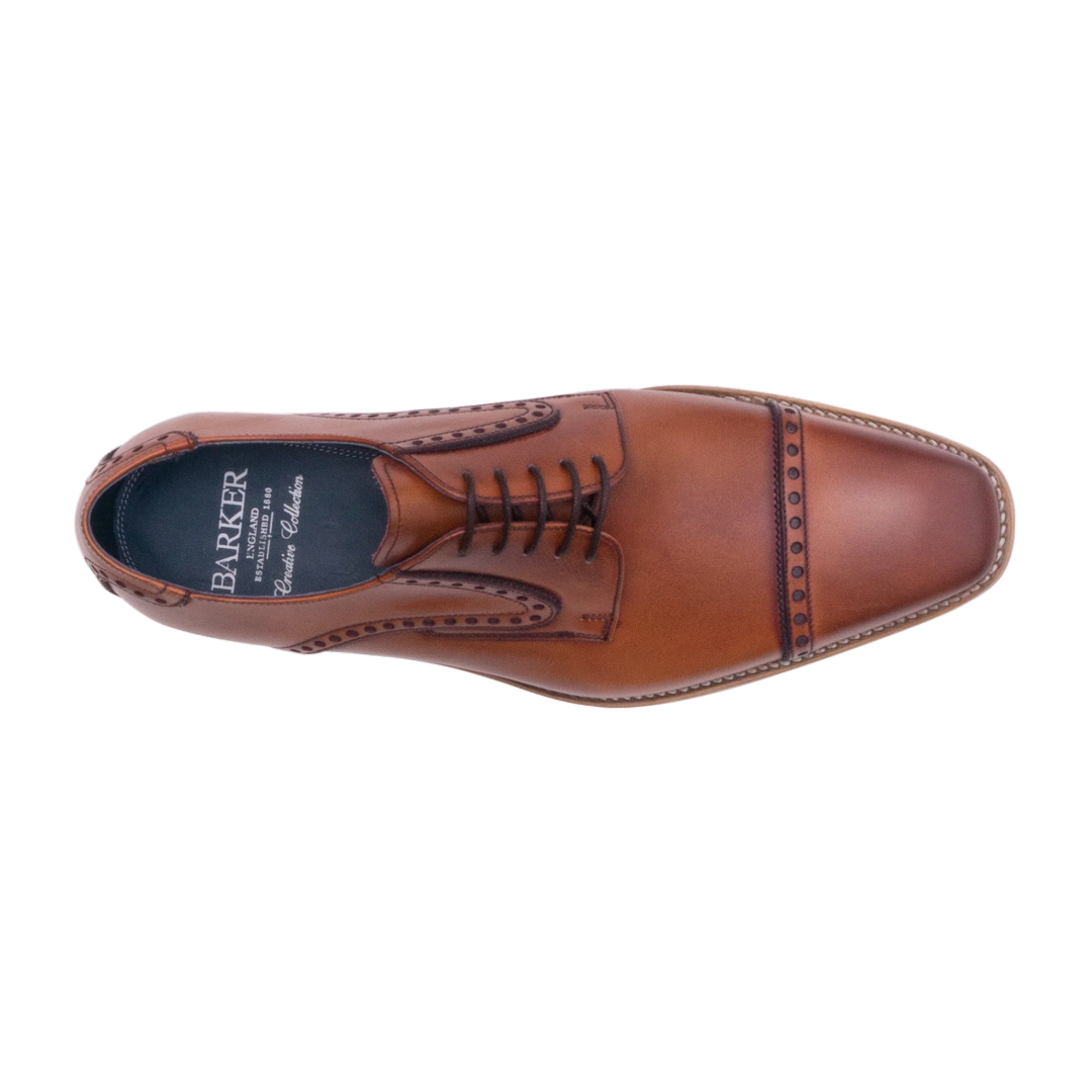 Barker Stewart Shoes - Antique Rosewood Calf/Navy Suede
