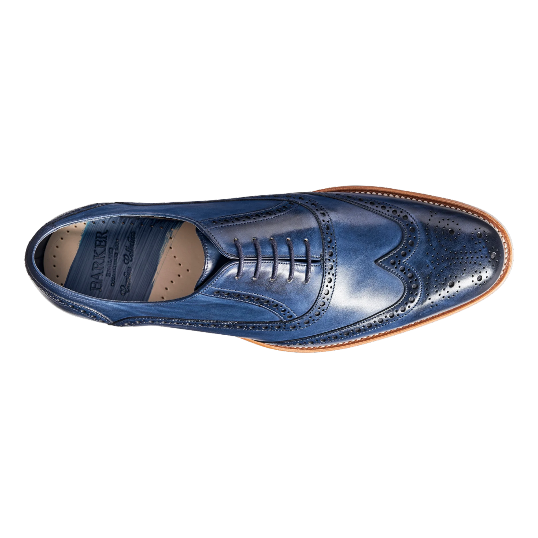 Barker Valiant Hand Painted Shoes - Navy