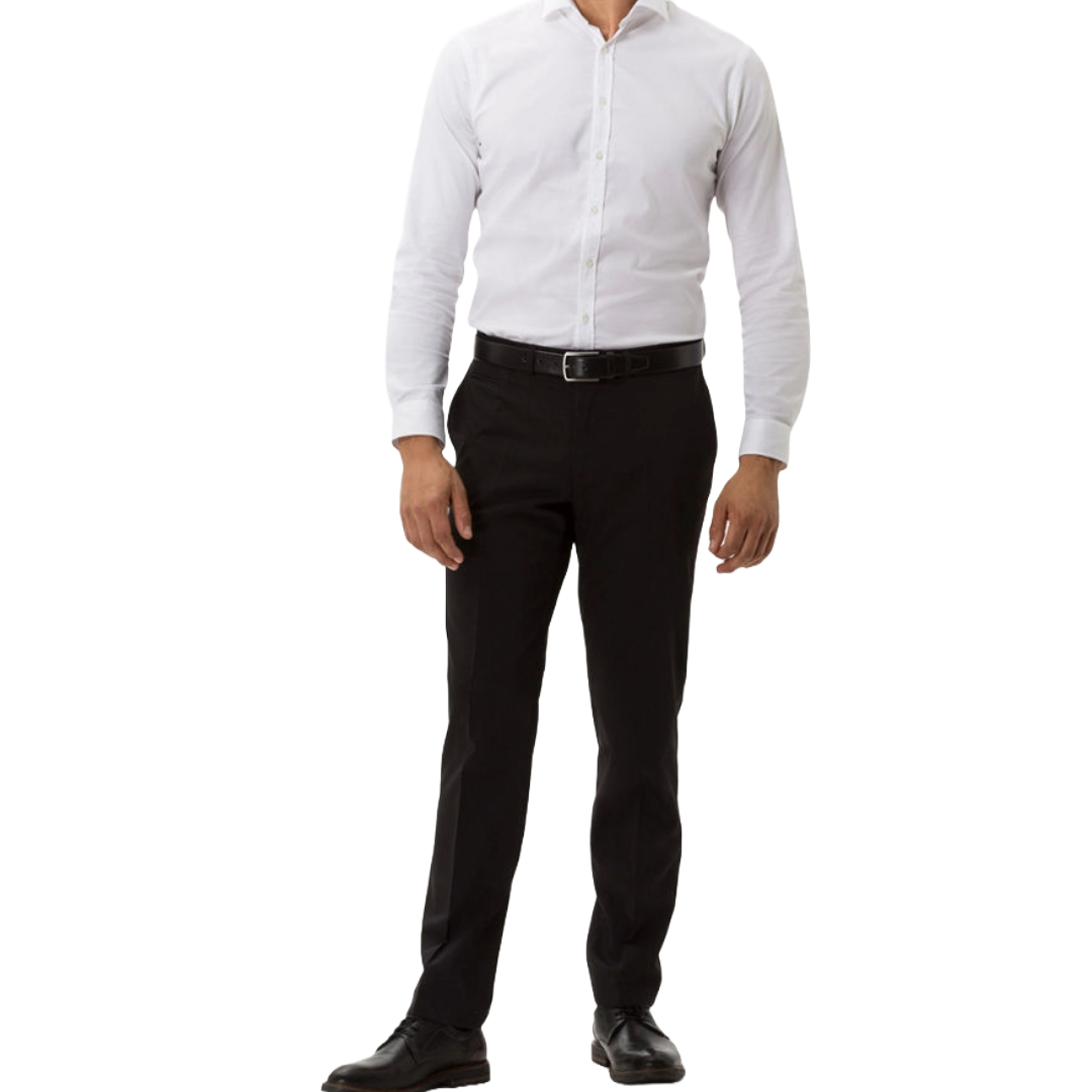 Brax Enrico Wool-Polyester Stretch Trousers - Black