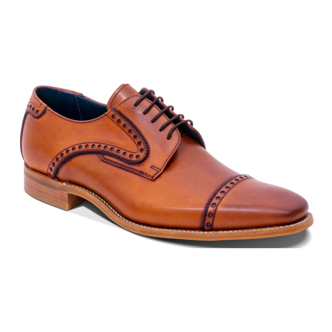 Barker Stewart Shoes - Antique Rosewood Calf/Navy Suede