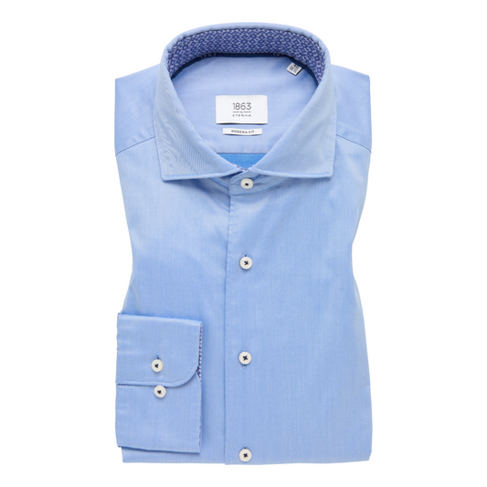 Eterna 1863 Soft Tailored Shirt - Mid Blue