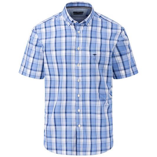 Fynch-Hatton Short Sleeve Check Shirt - Blue