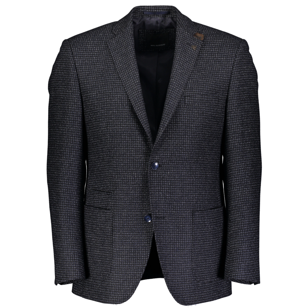 Roy Robson Regular Fit Check Jacket - Navy