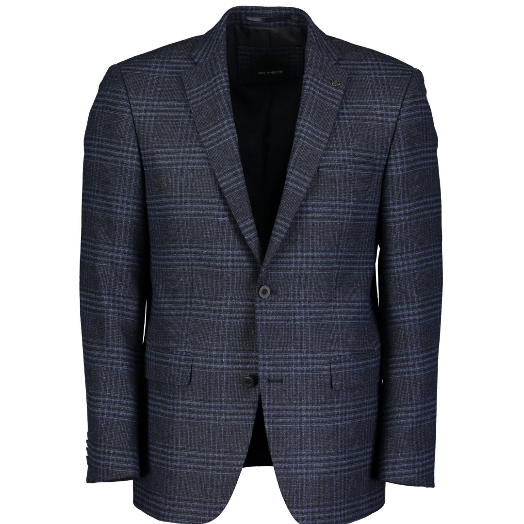 Roy Robson Regular Fit Check Jacket - Dark Blue