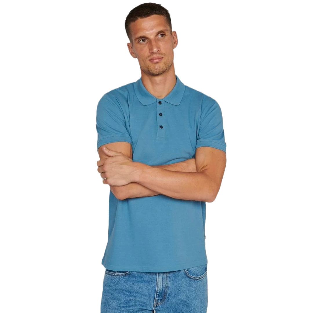 Matinique MApoleo Melange Polo Shirt - Mid Blue