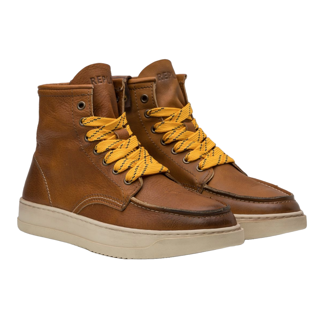Replay Reload Mid Cut Leather Boots - Brown