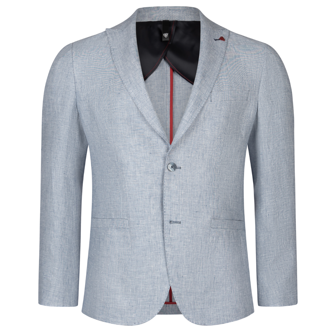 Roy Robson Slim Fit Linen Jacket - Light Blue
