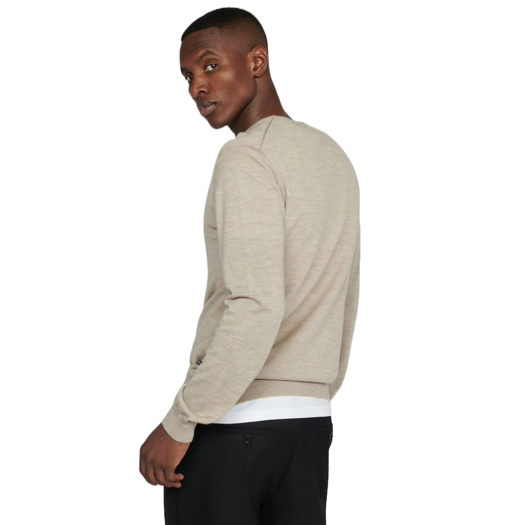 Matinique Margrate Merino Wool Crew Neck Jumper - Beige