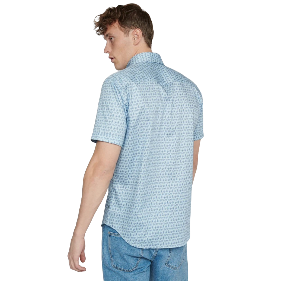 Matinique MAtrostol BU SS Short Sleeve Print Shirt - Blue