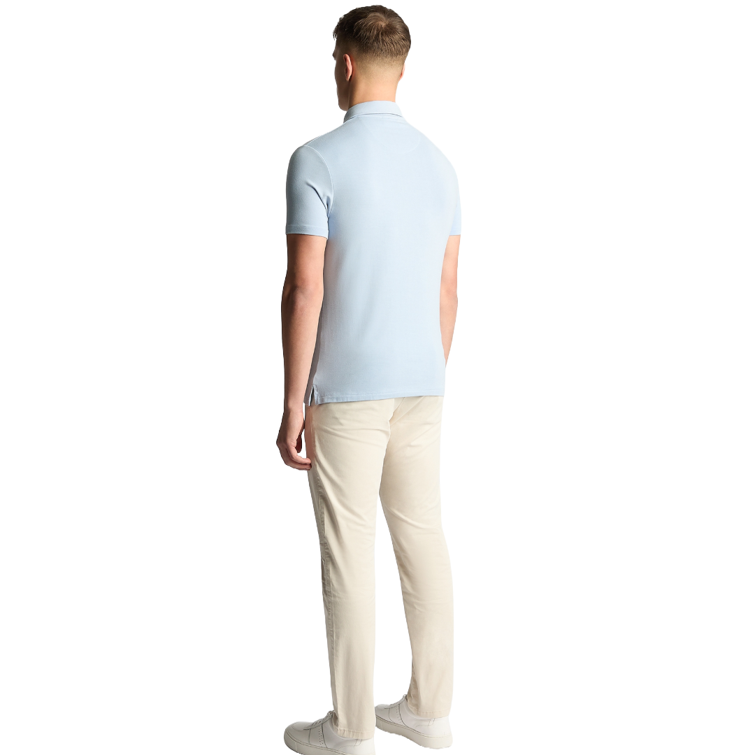Remus Uomo Tencel-Cotton Polo Shirt - Light Blue