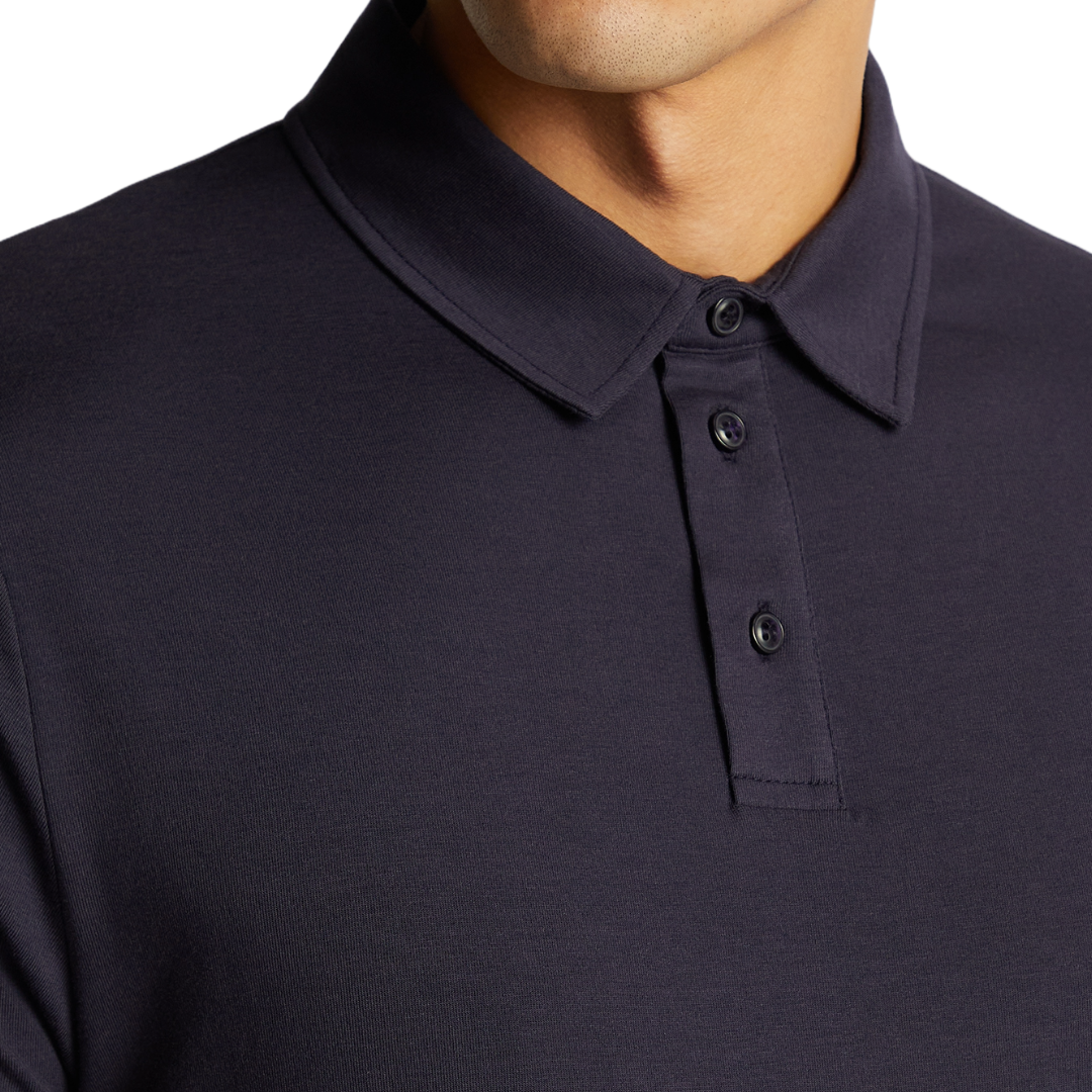 Remus Uomo Tencel-Cotton Polo Shirt - Navy