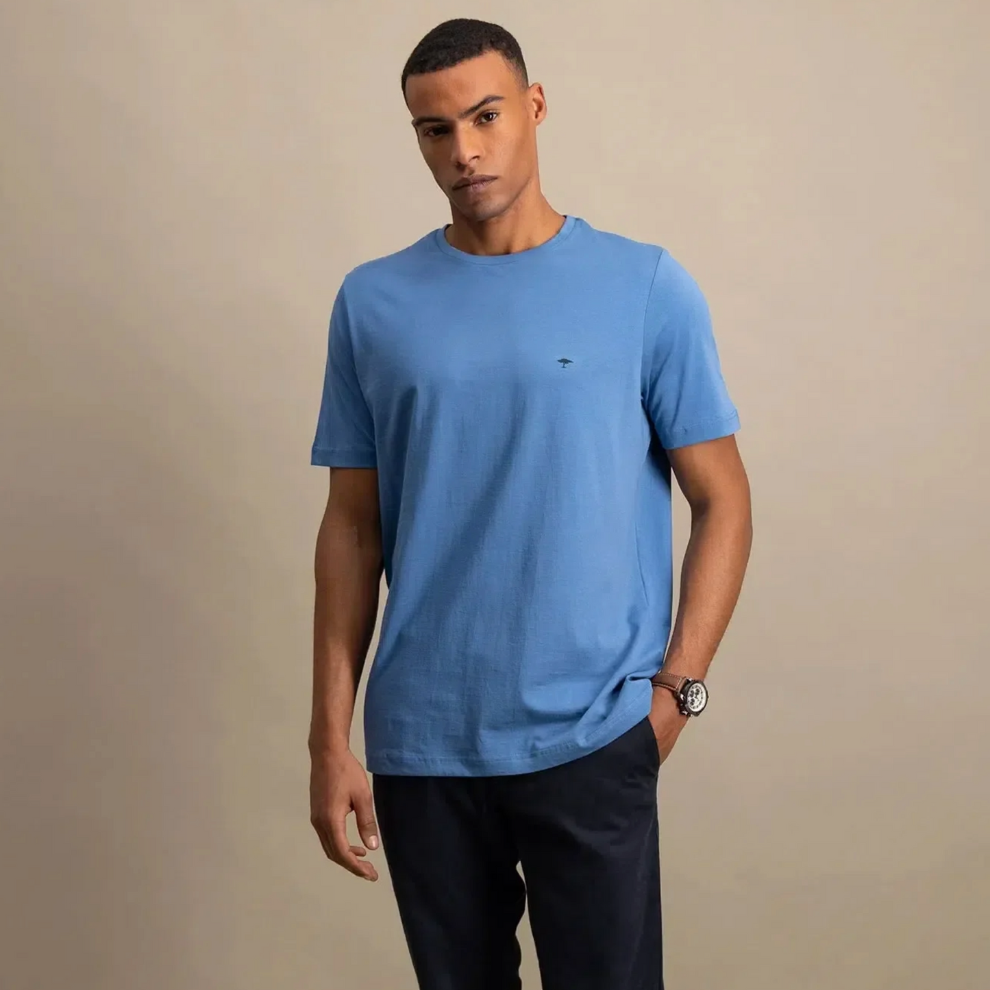 Fynch-Hatton Crew Neck T Shirt - Pacific Blue