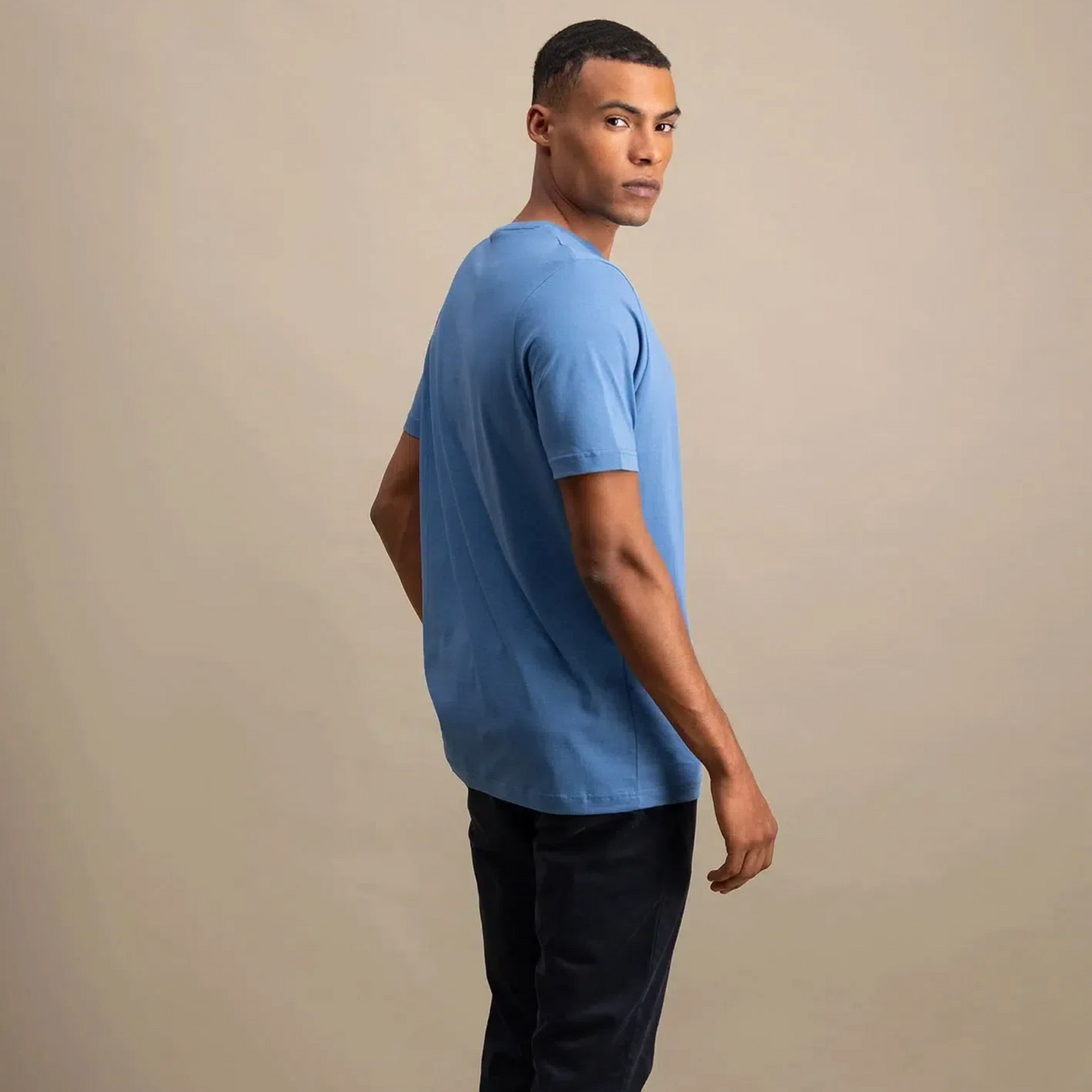 Fynch-Hatton Crew Neck T Shirt - Pacific Blue