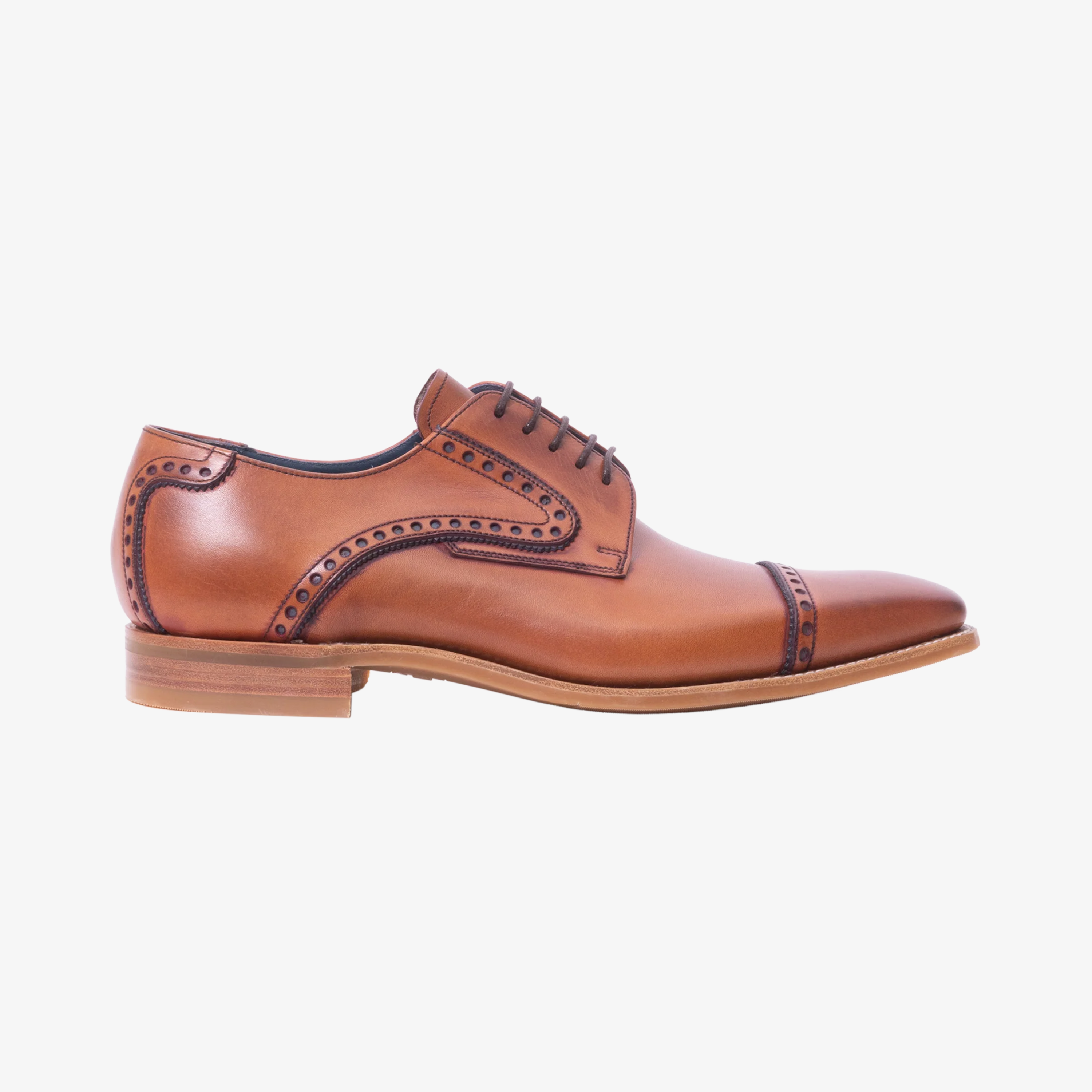 Barker Stewart Shoes - Antique Rosewood Calf/Navy Suede