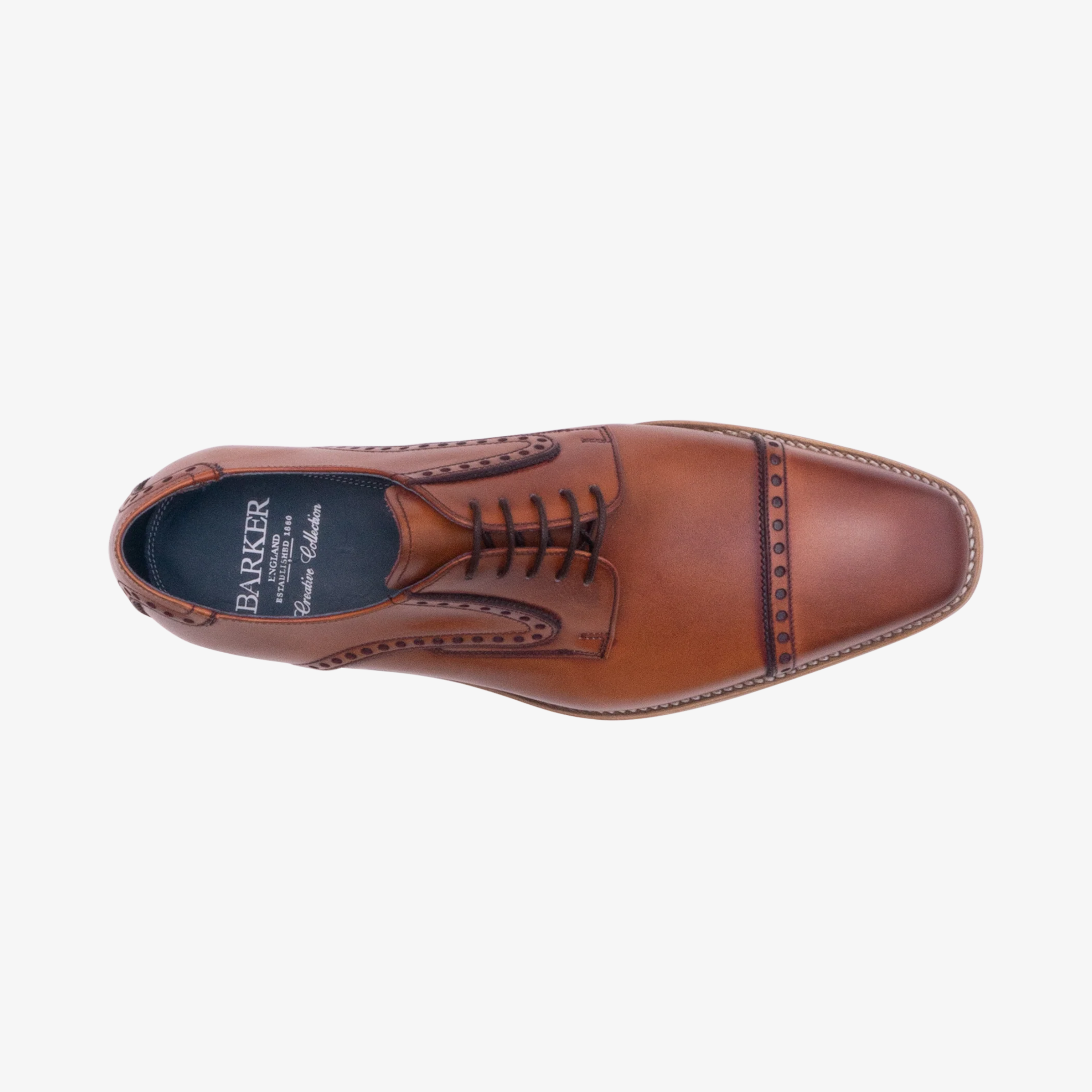 Barker Stewart Shoes - Antique Rosewood Calf/Navy Suede