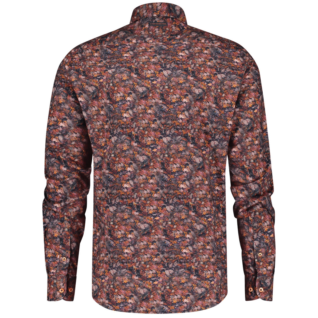A Fish Named Fred Forest Leaves Shirt - Burgundy