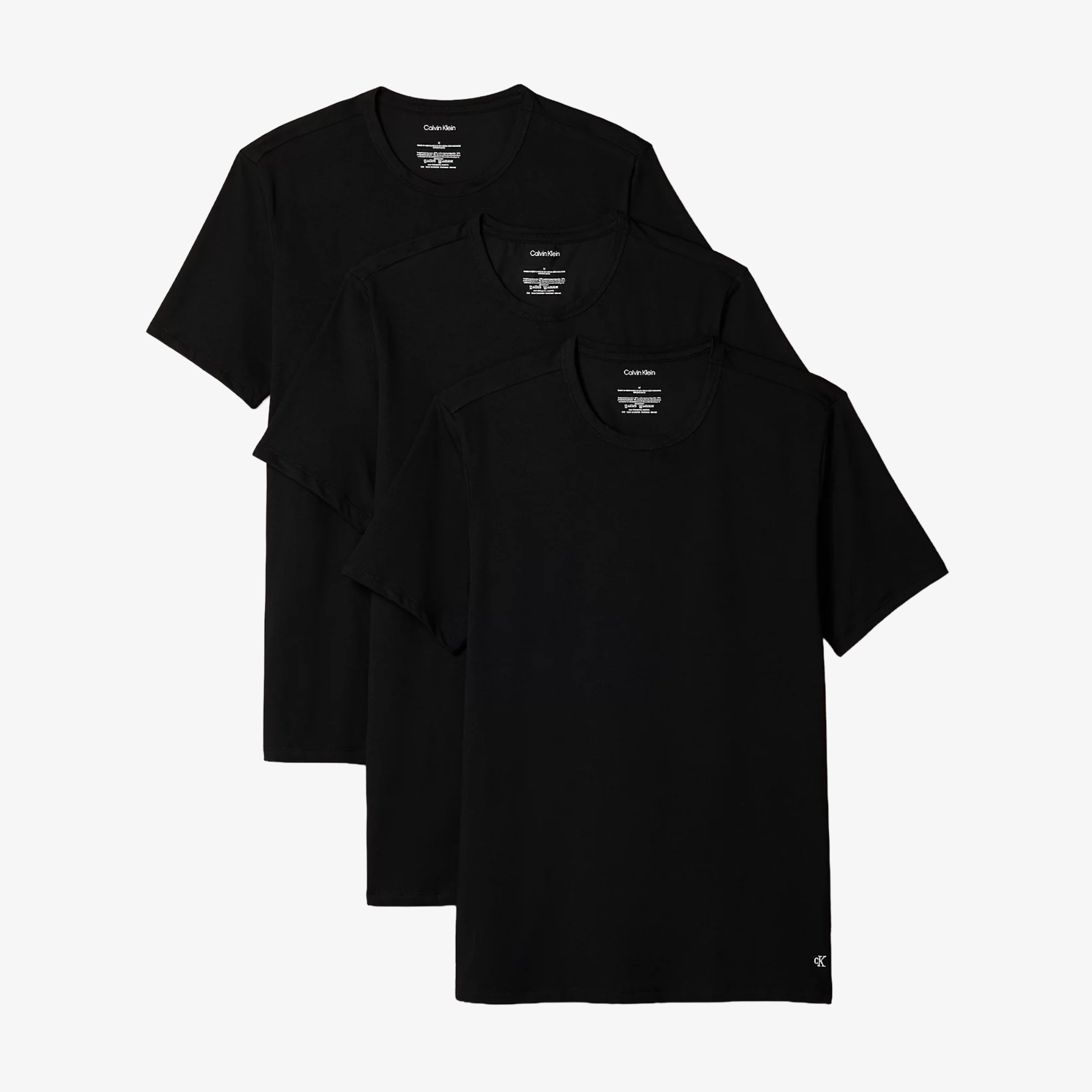 Calvin Klein Slim Cotton Stretch T-Shirts 3 Pack - Black