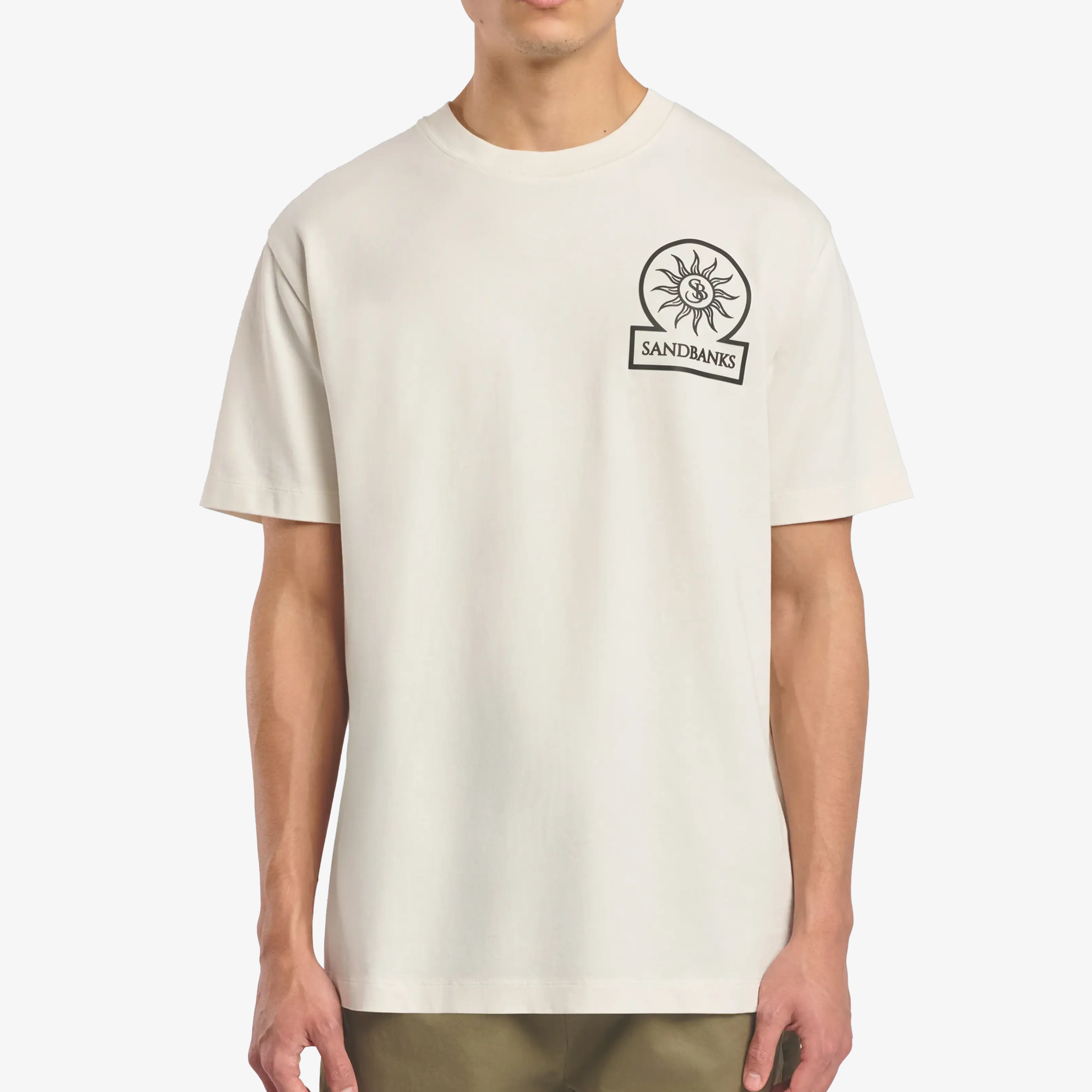 Sandbanks Logo Print Double Jersey T Shirt - Natural