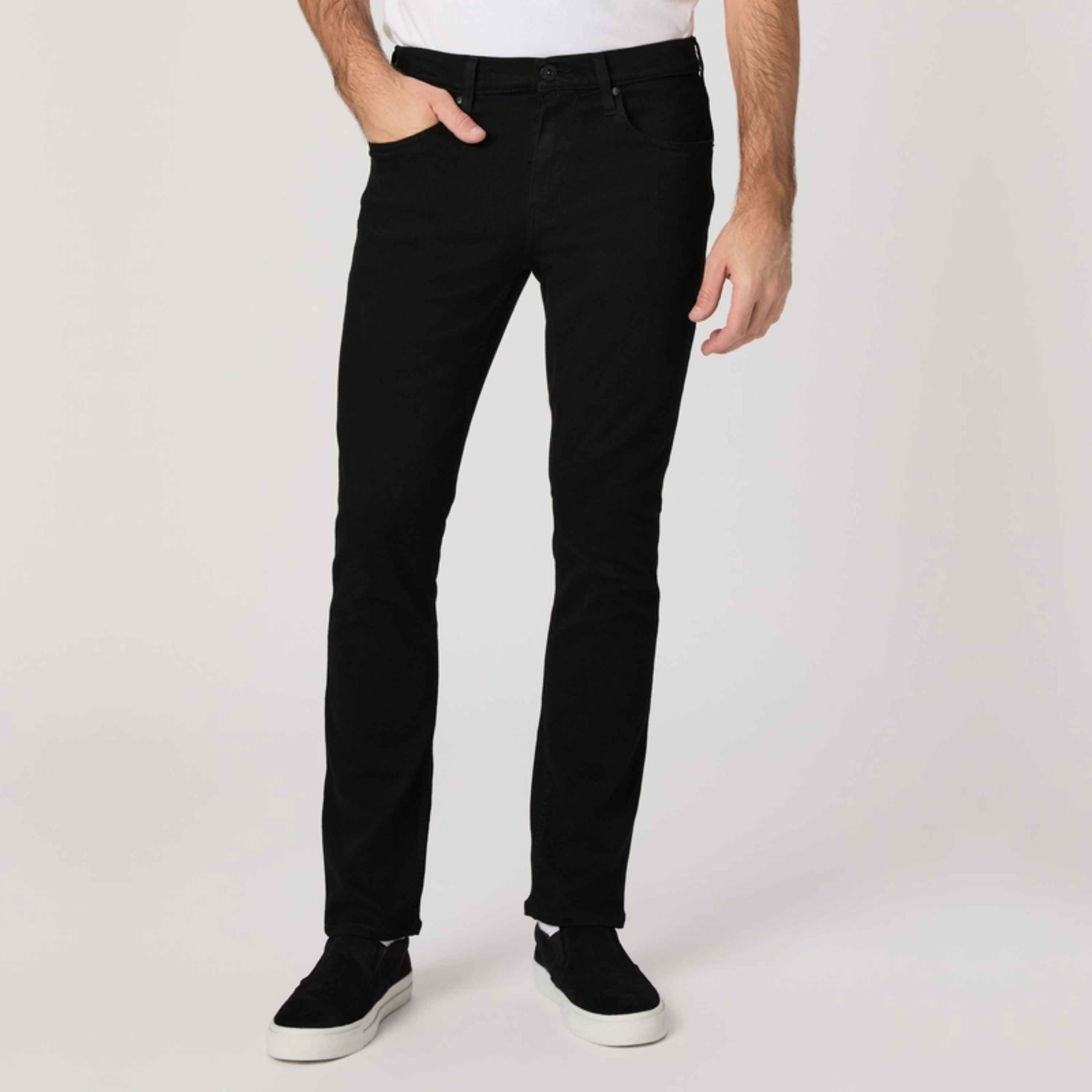Paige Federal Slim Straight Jeans - Black Shadow